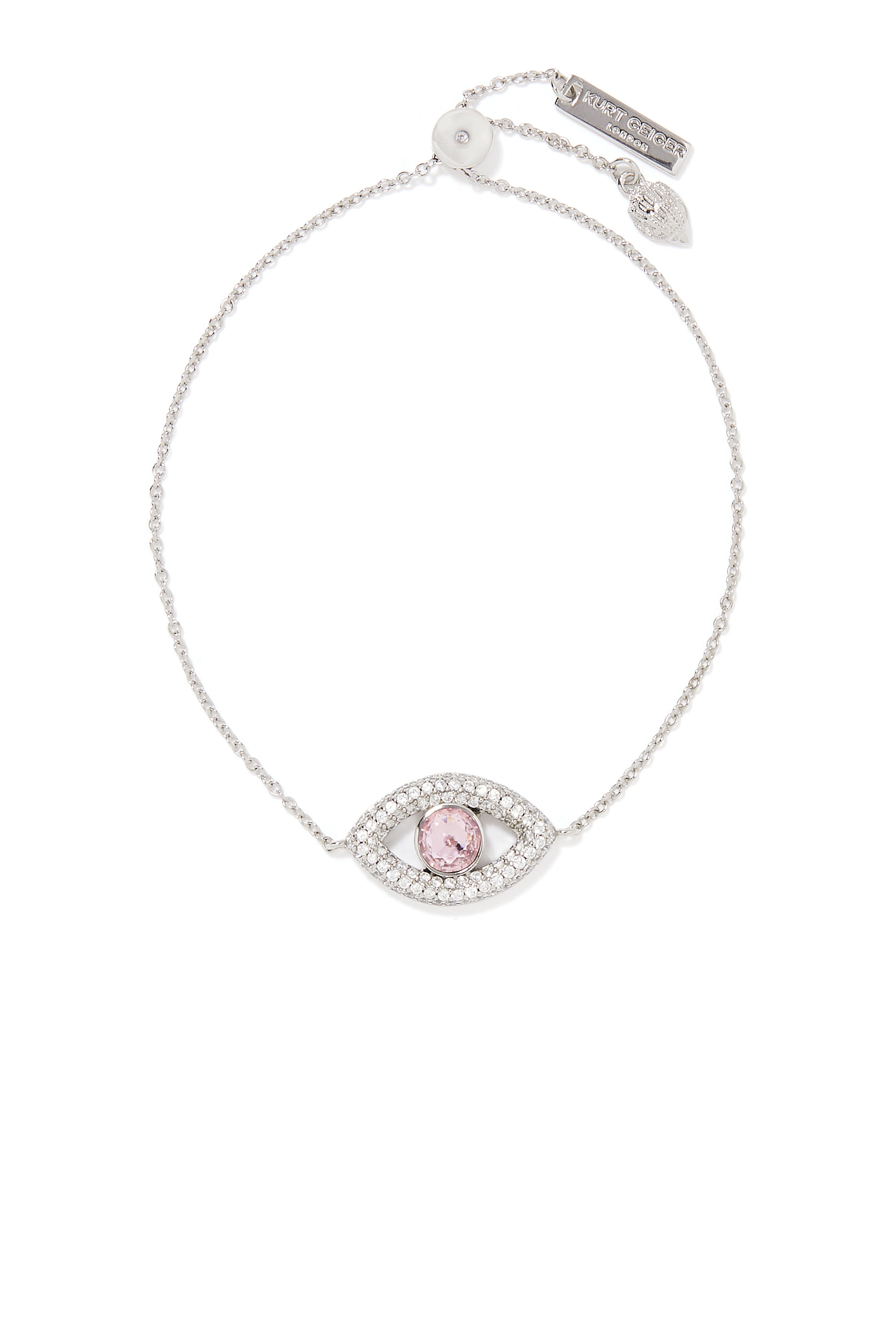 سوار سلسلة بحلية بتصميم عين مرصعة بأحجار بافيه