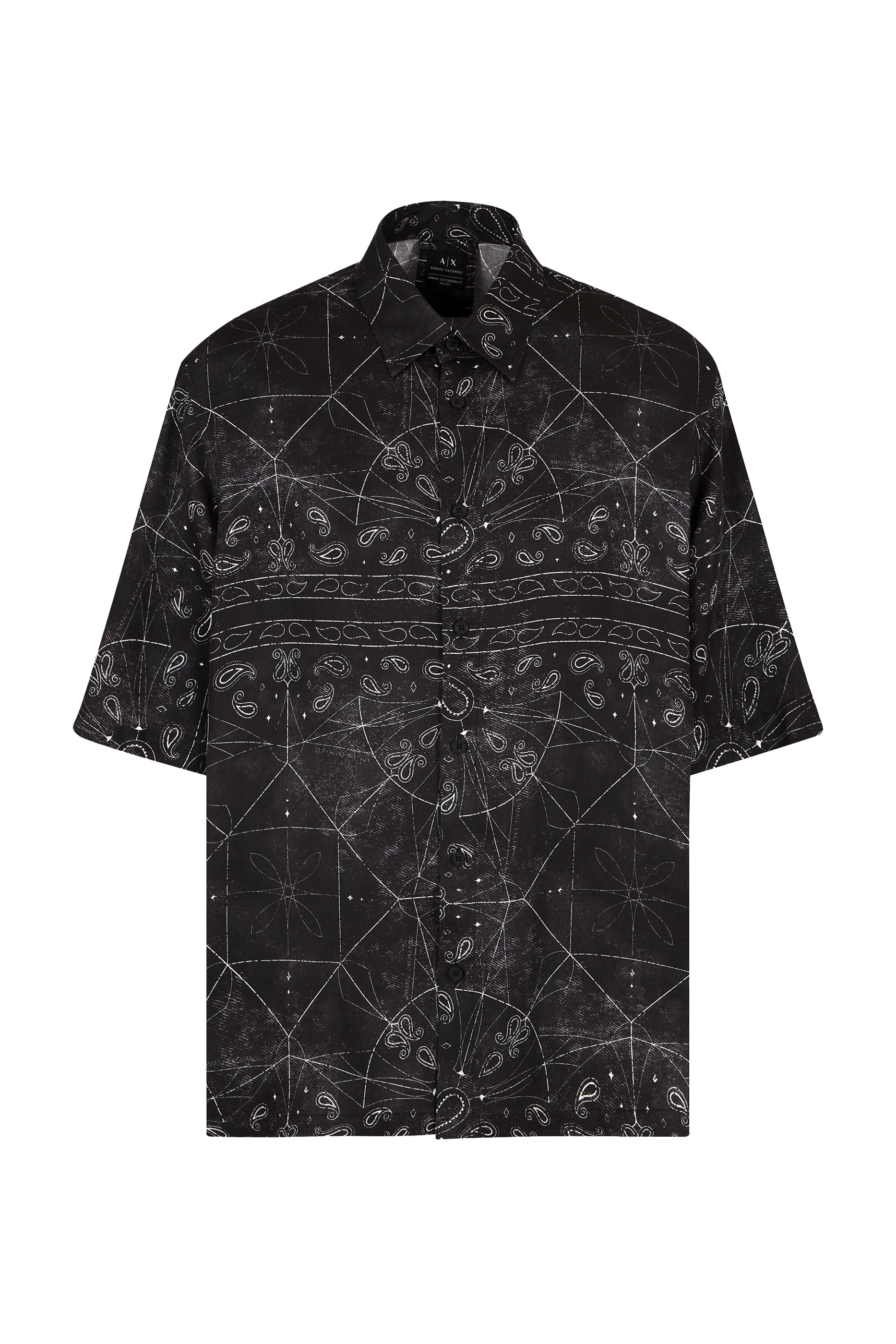 قميص ايه اس في بأكمام قصيرة فيسكوز