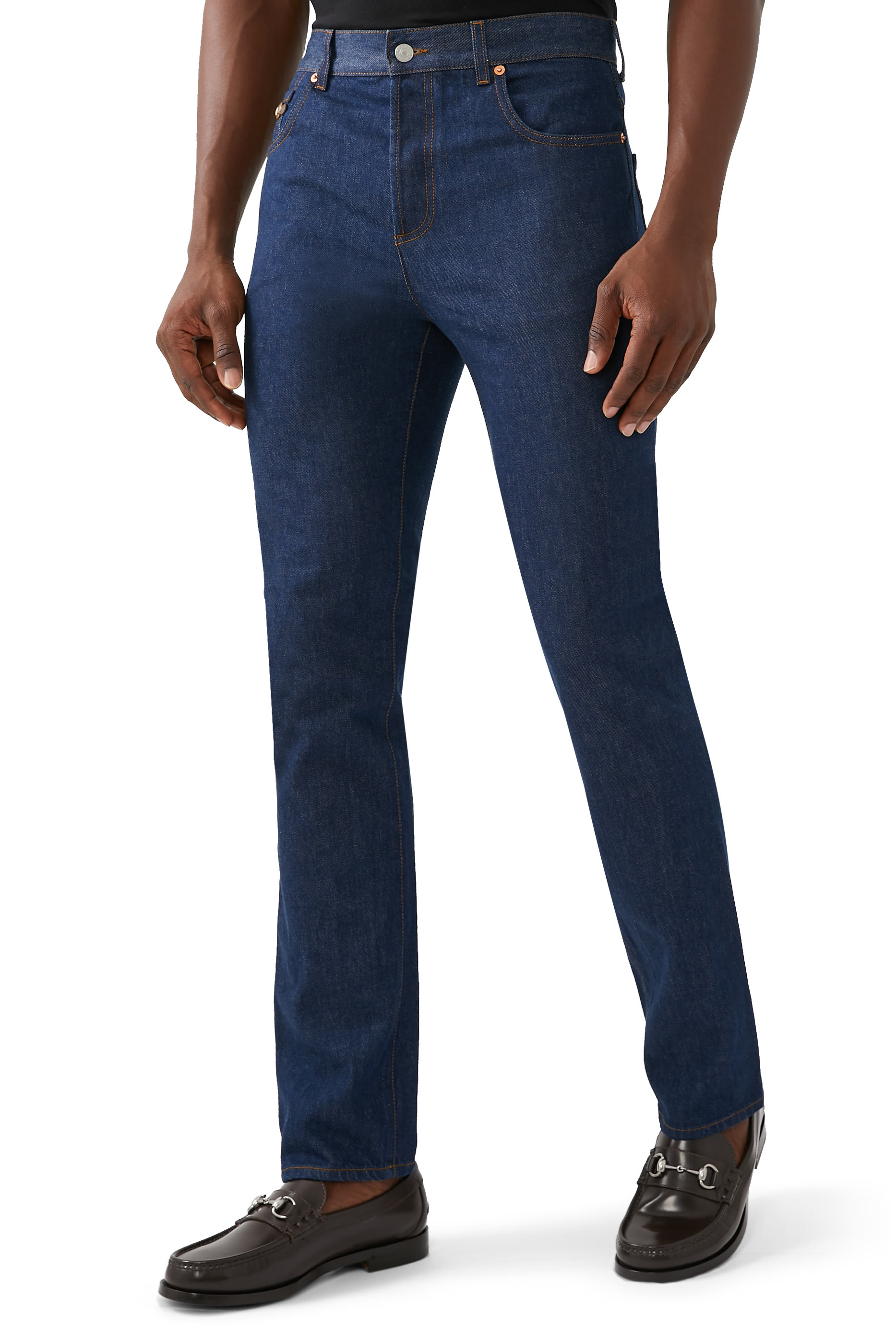 بنطال جينز بحلية لجام الحصان