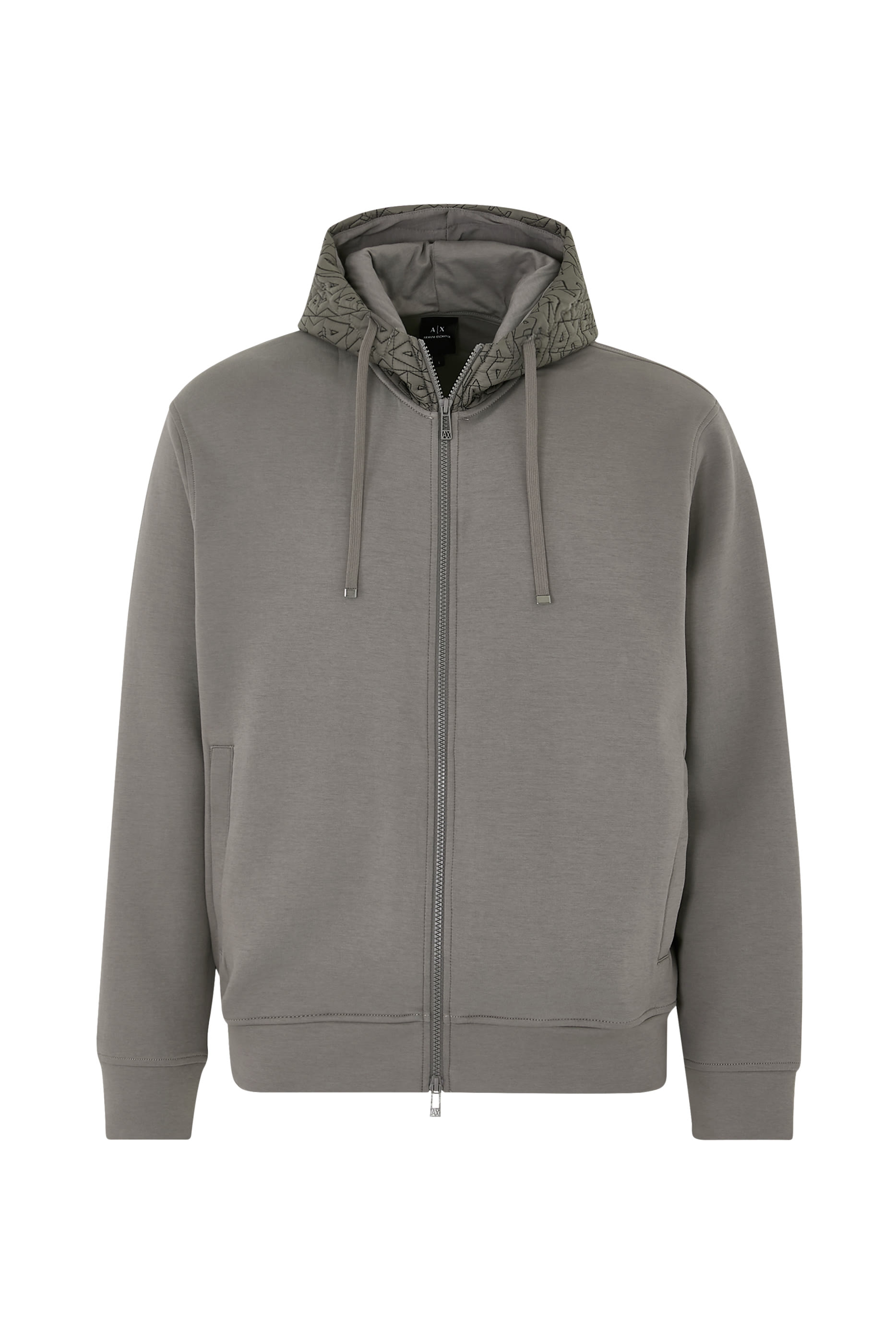 سويت شيرت بسحاب وغطاء للرأس مزين بشعار الماركة