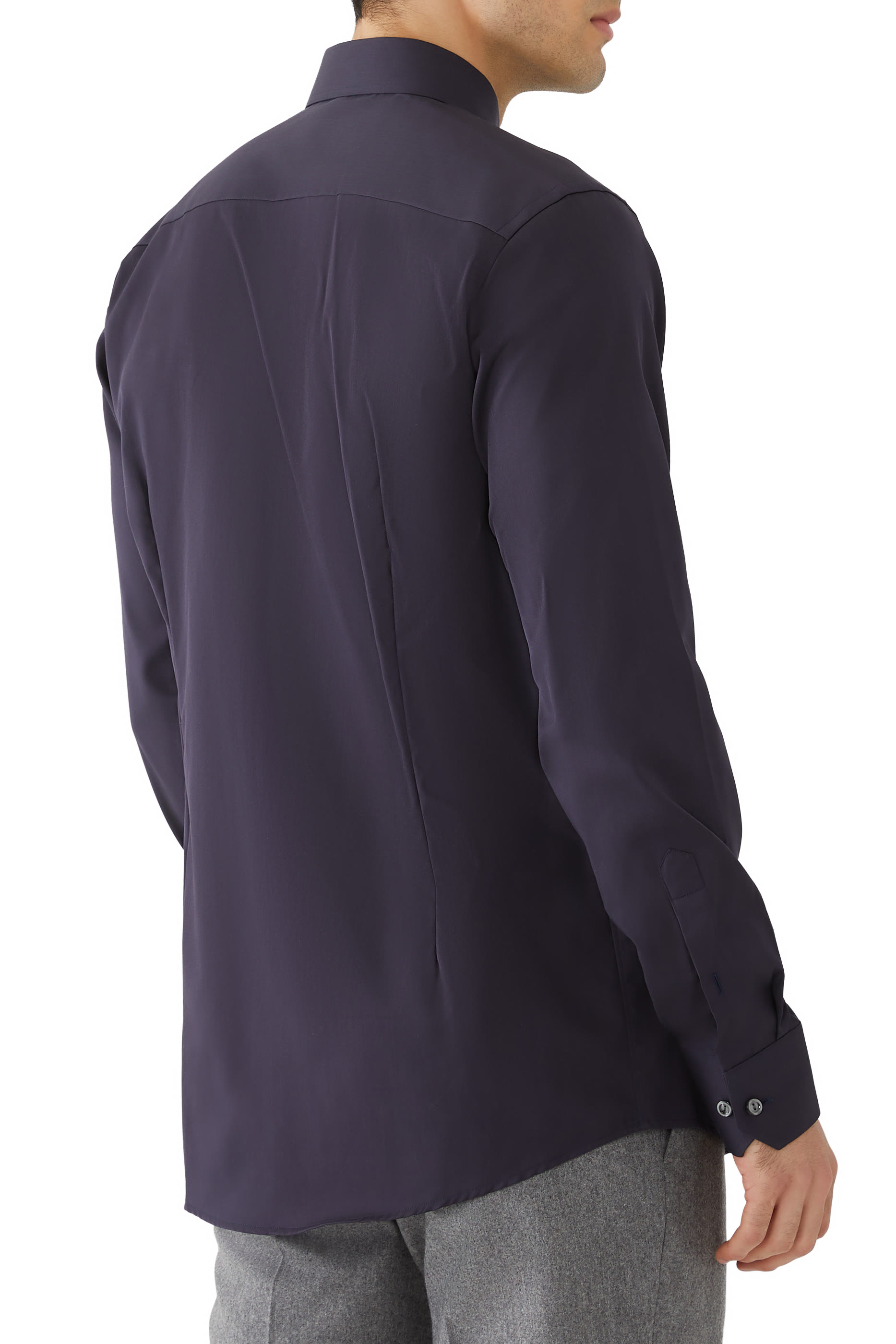 قميص سادة تويل مميز للماركة