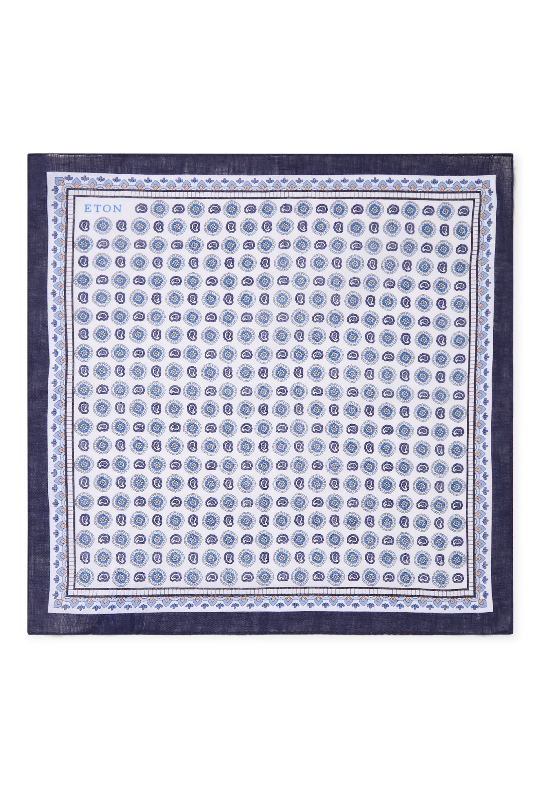 منديل جيب بنقشة هندسية كتان