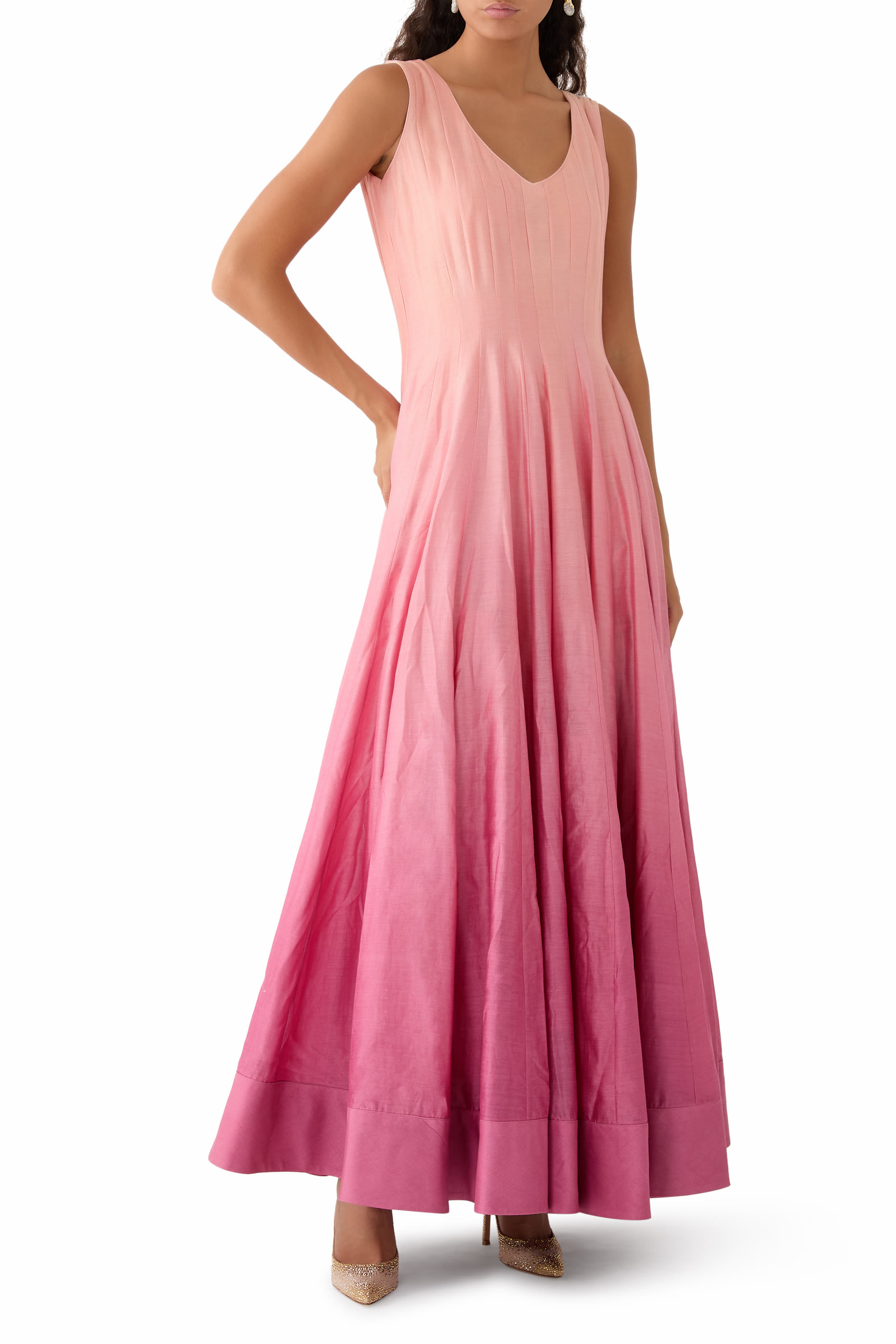 طقم فستان وجاكيت مرصع بكريستال