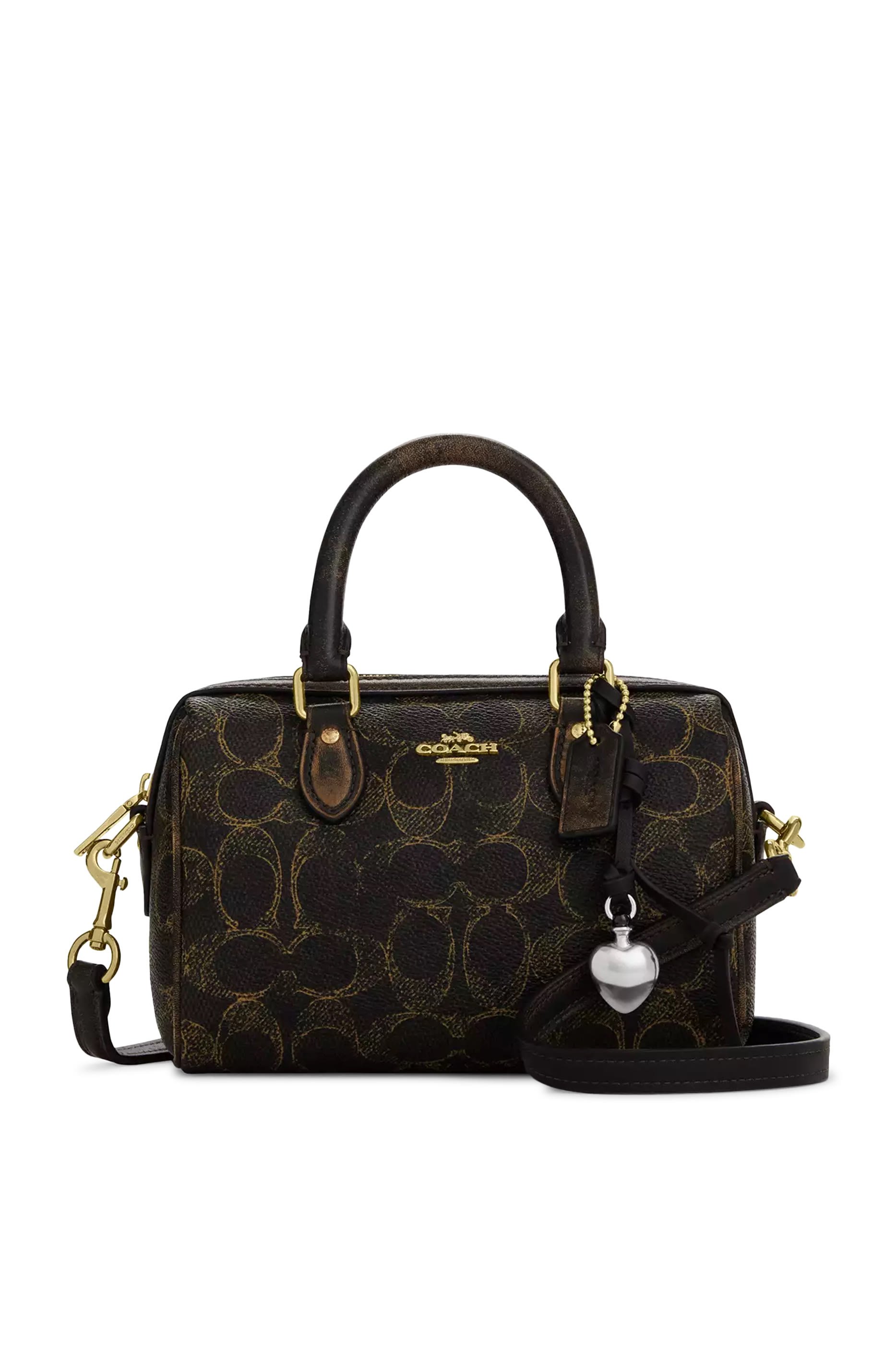 حقيبة كروس روان صغيرة قنب بنقشة شعار الماركة بتصميم قلوب مزينة بحلية