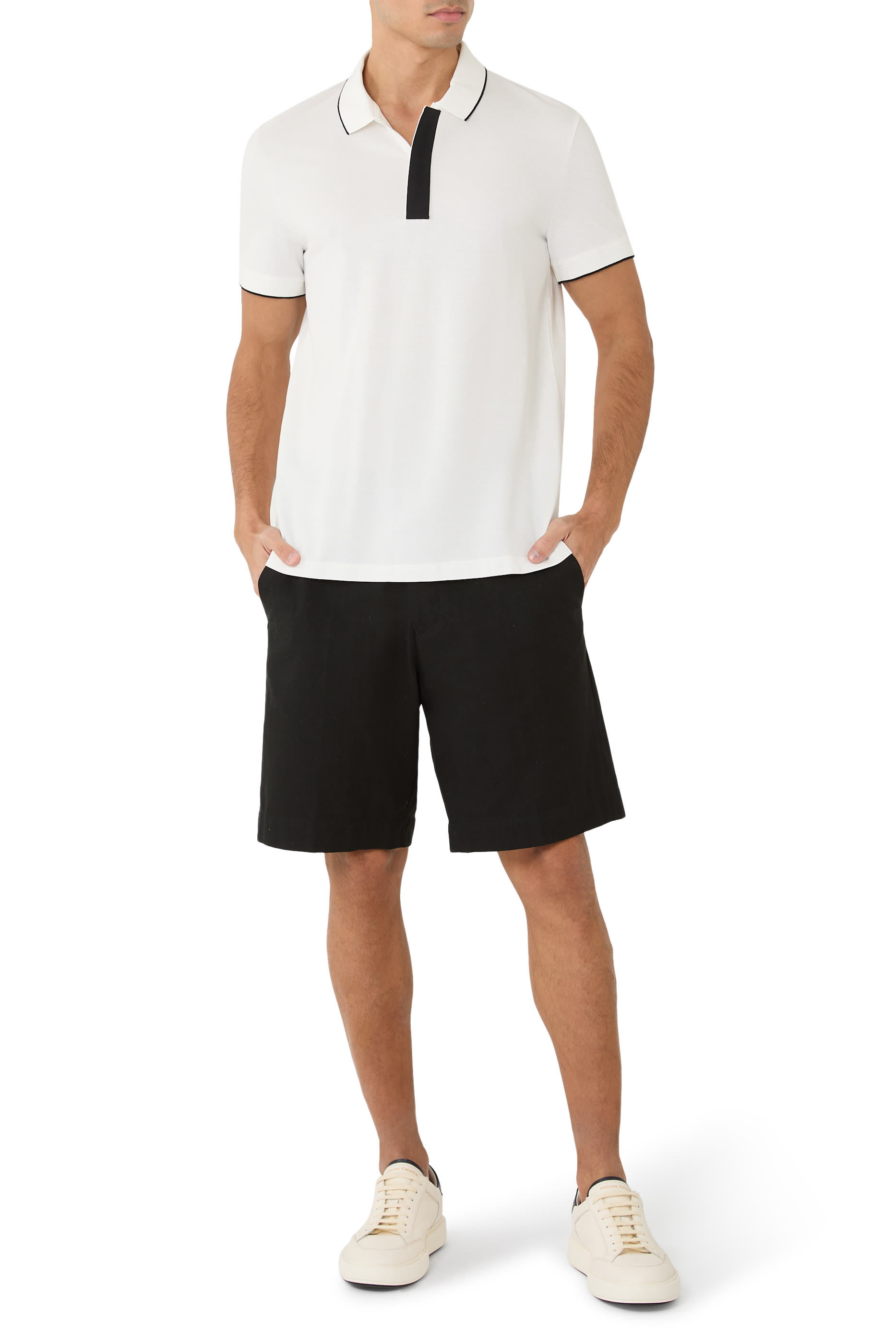  Slim Fit Polo with Button Insert