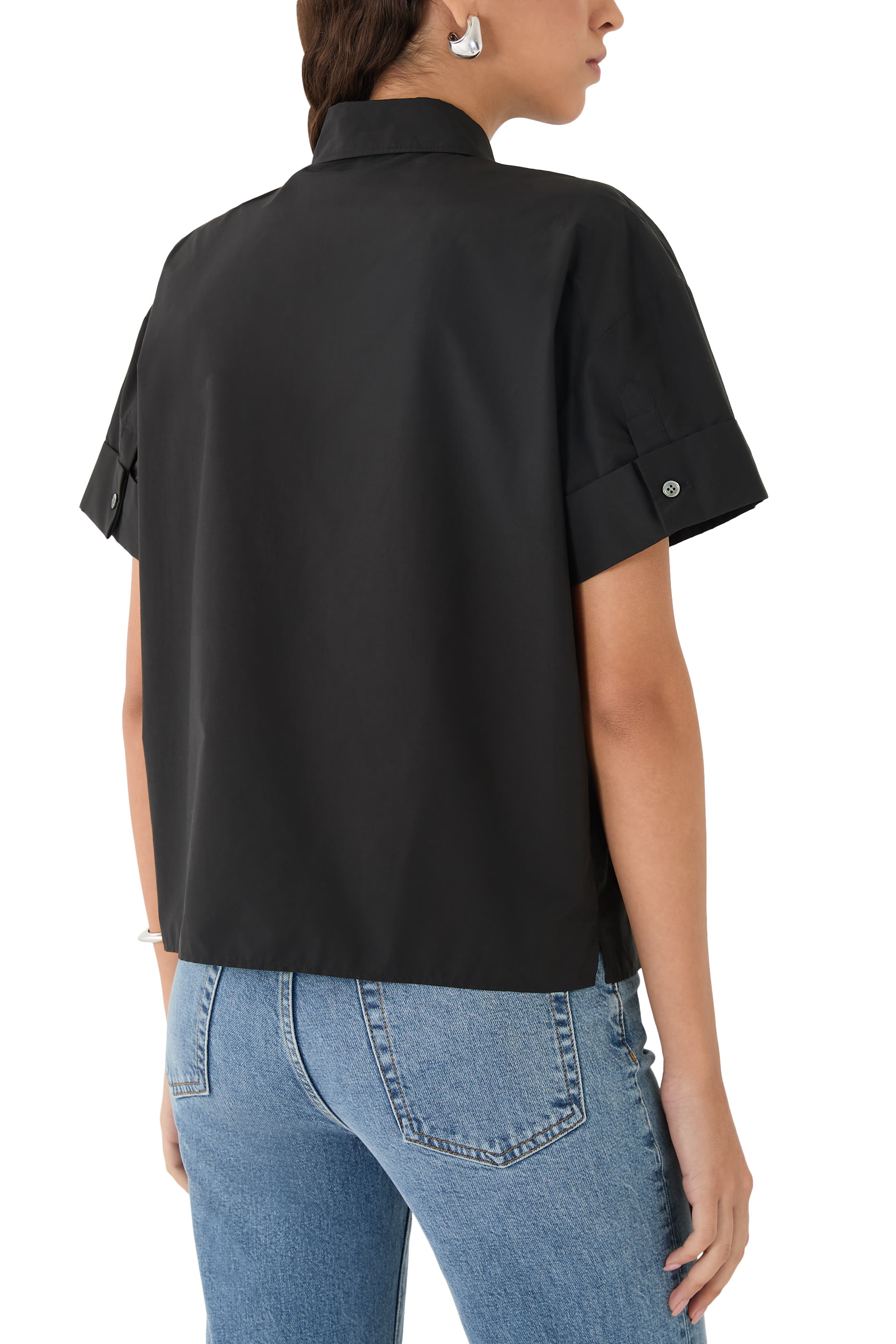 قميص بجيب خارجي مزيج قطن