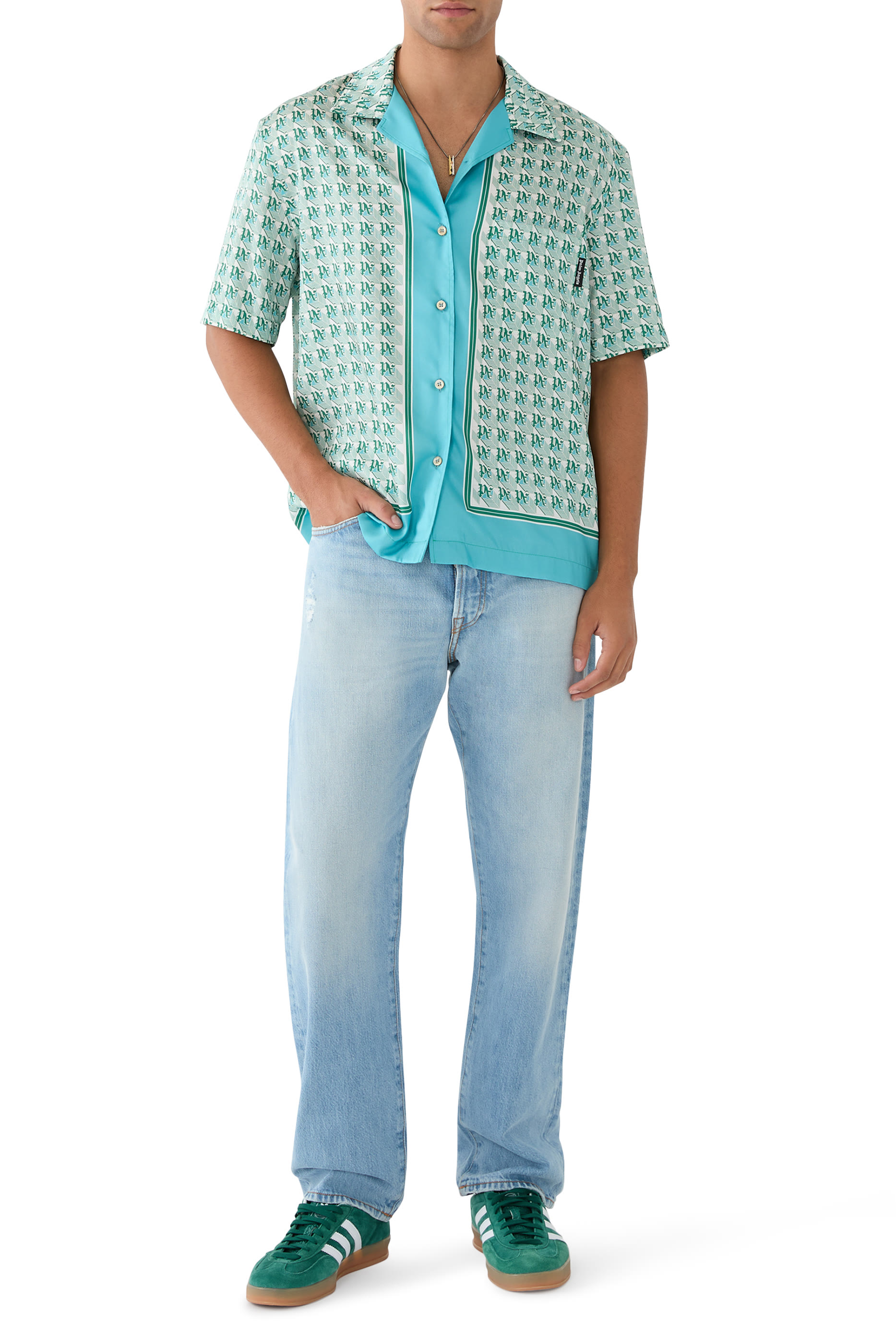 قميص بولينغ بنقشة ماس