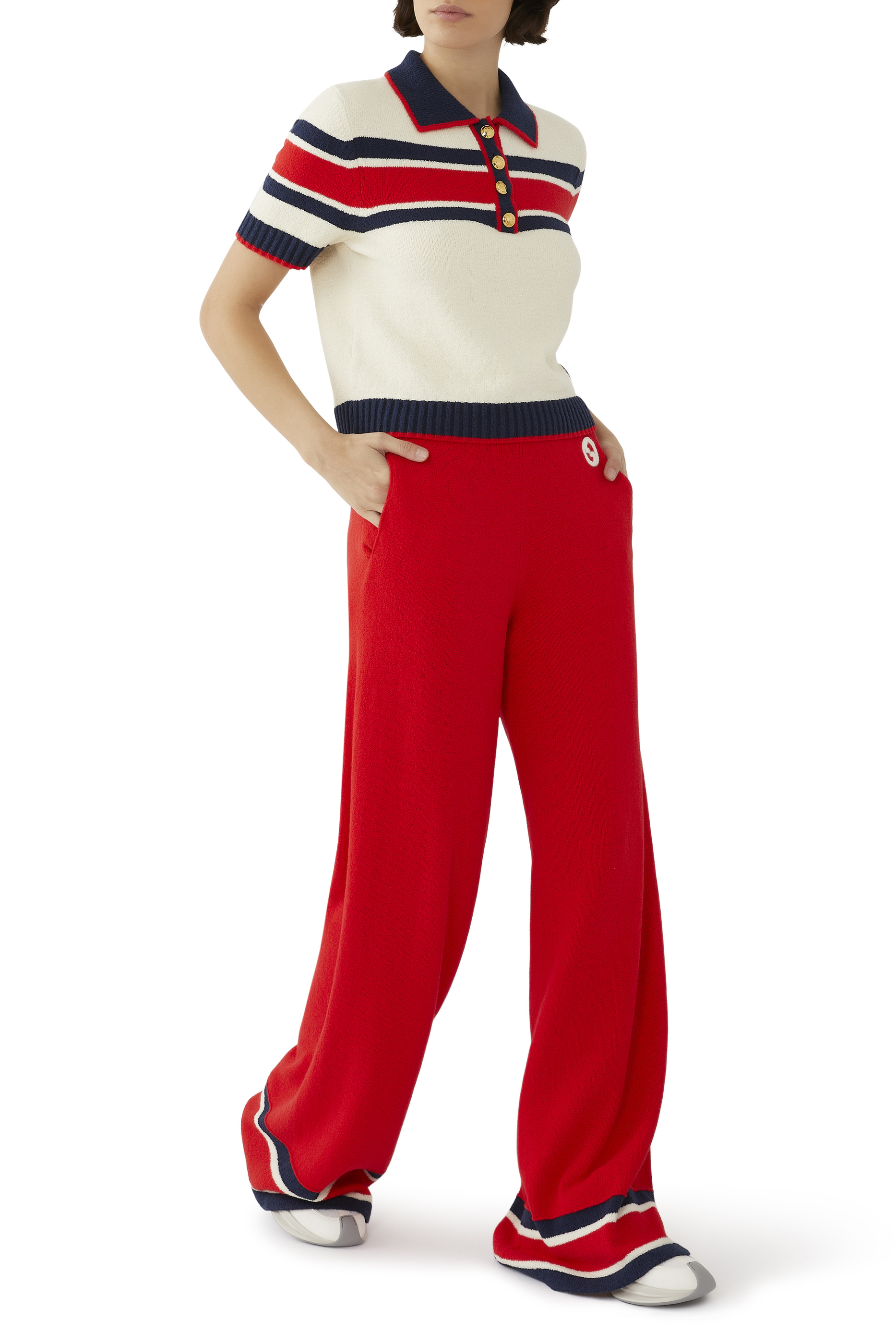 بلوزة بولو مخططة قطن