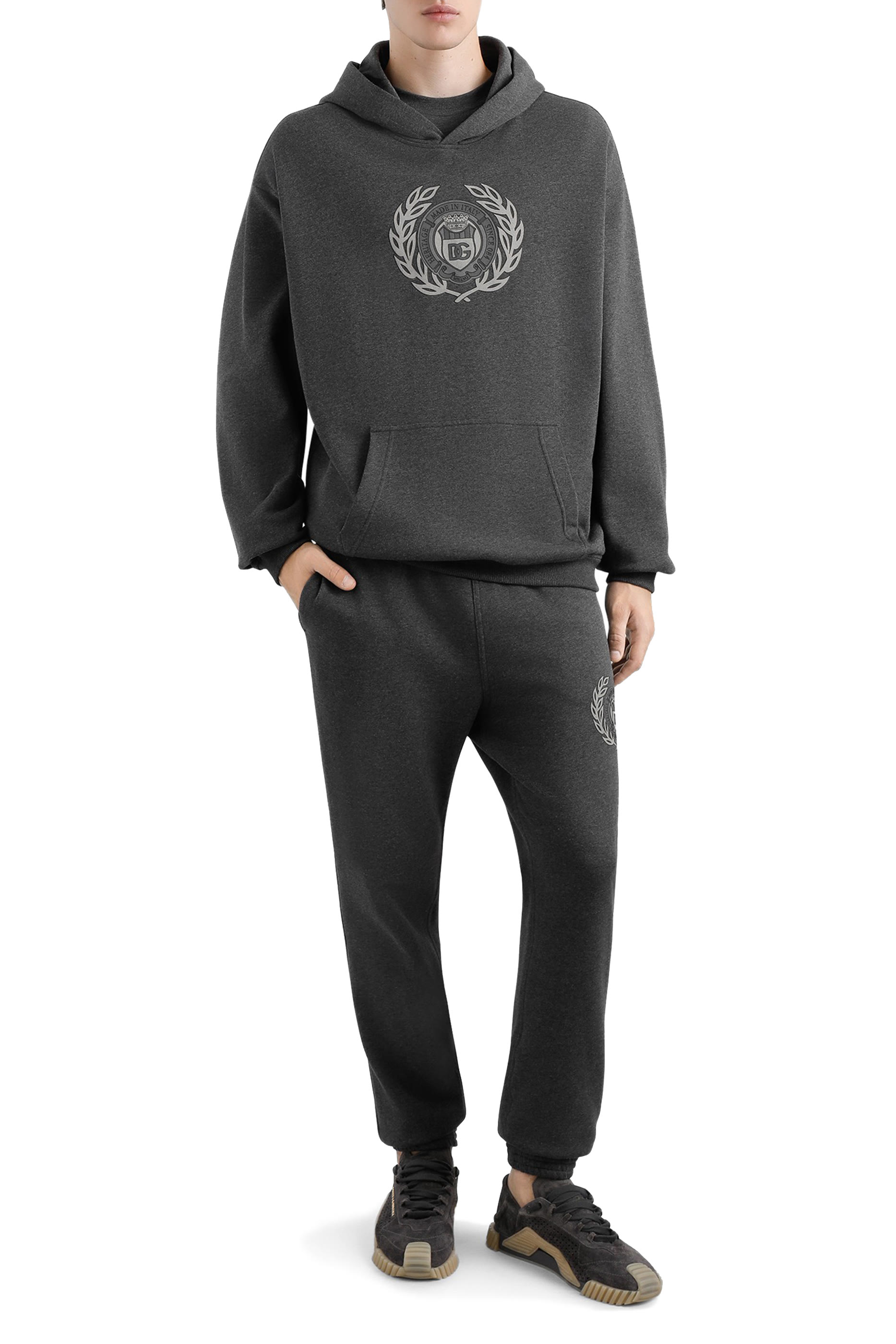 بنطال رياضي بنقشة شعار الماركة جيرسيه مطاطي