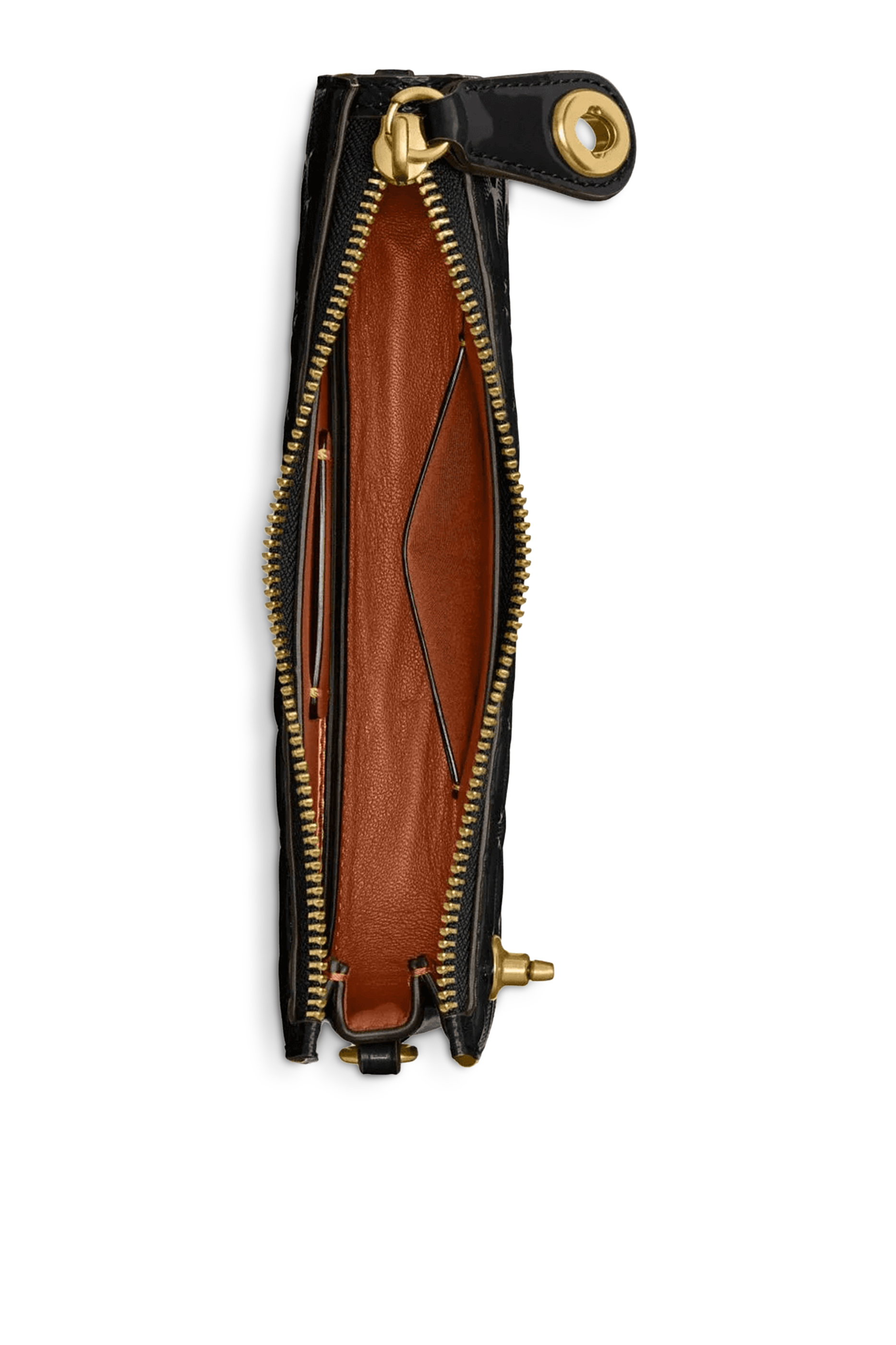 حقيبة كتف بين جلد بنقشة شعار الماركة