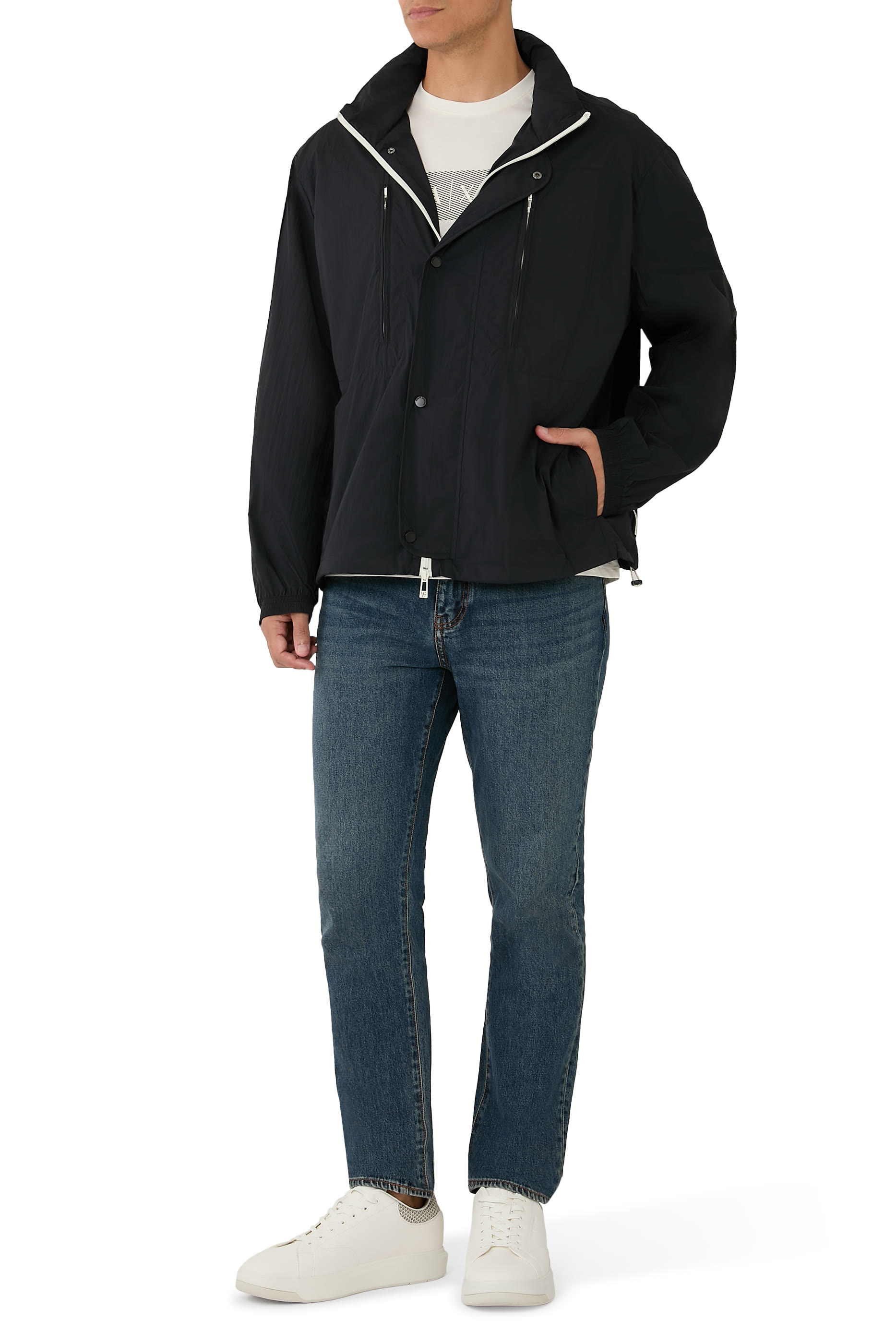 جاكيت فضفاض نايلون معالج