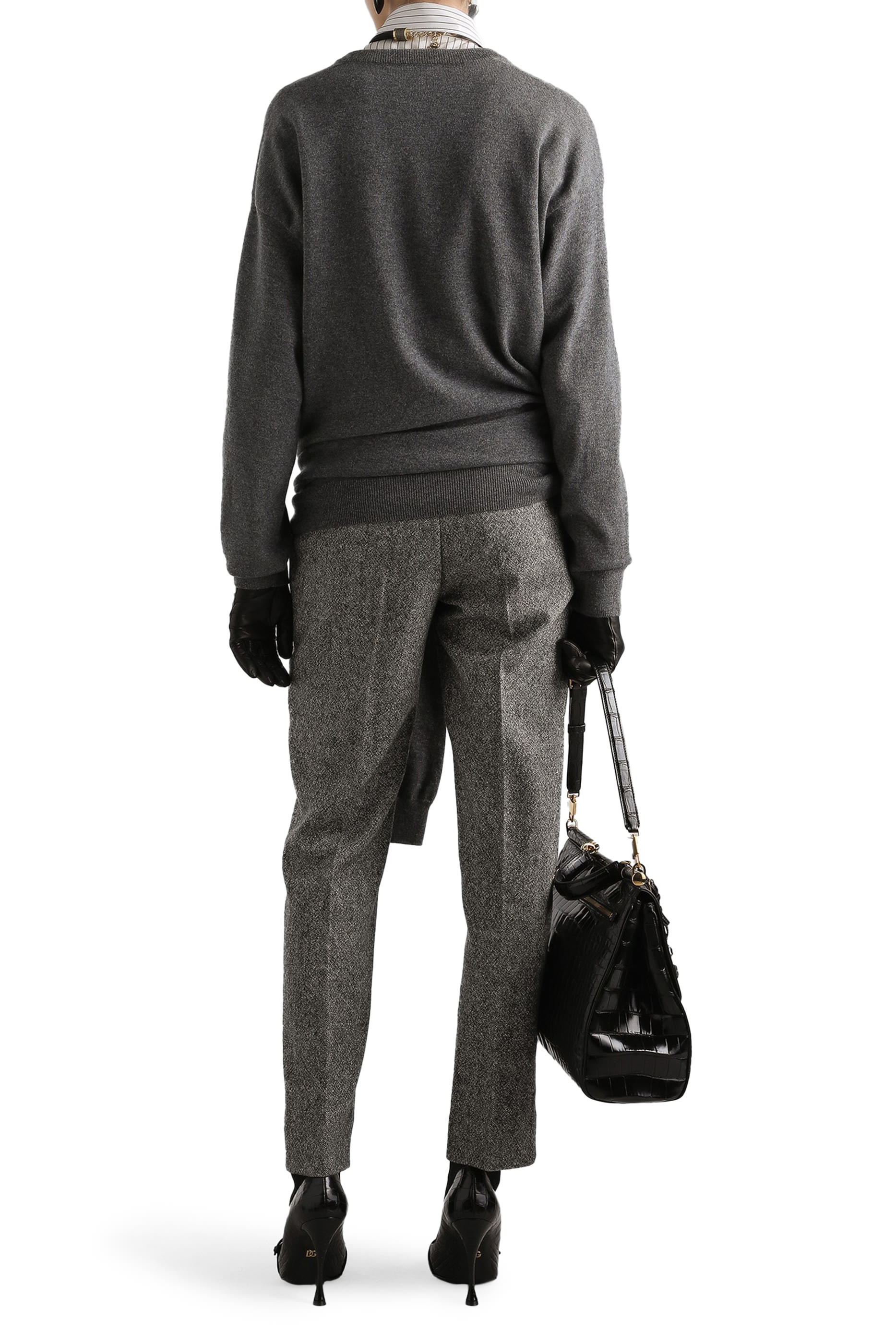 بنطال بنقشة منقطة صوف