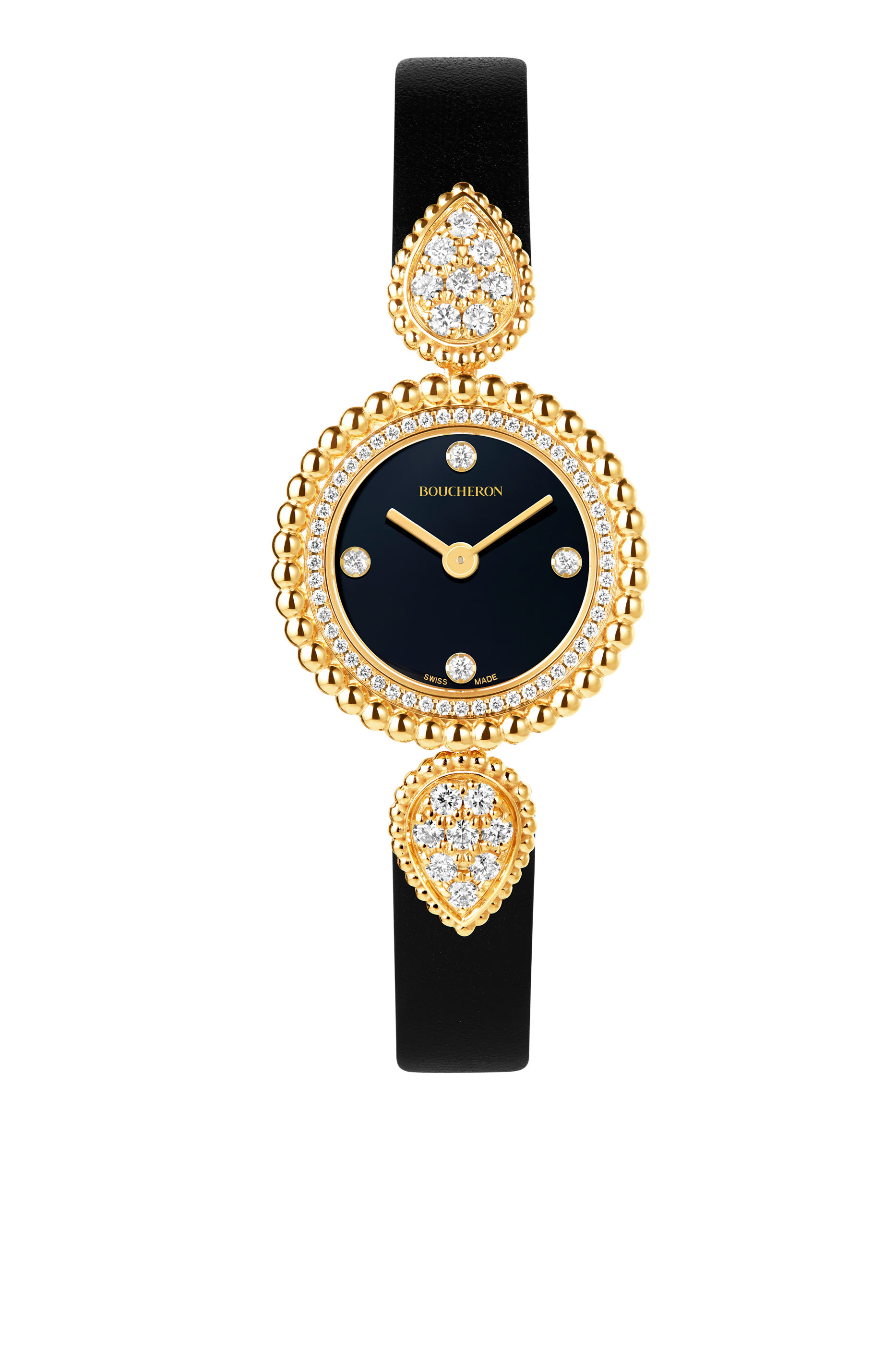 Serpent Boh&egrave;me Watch, 18K Yellow Gold, Diamonds & Black Onyx