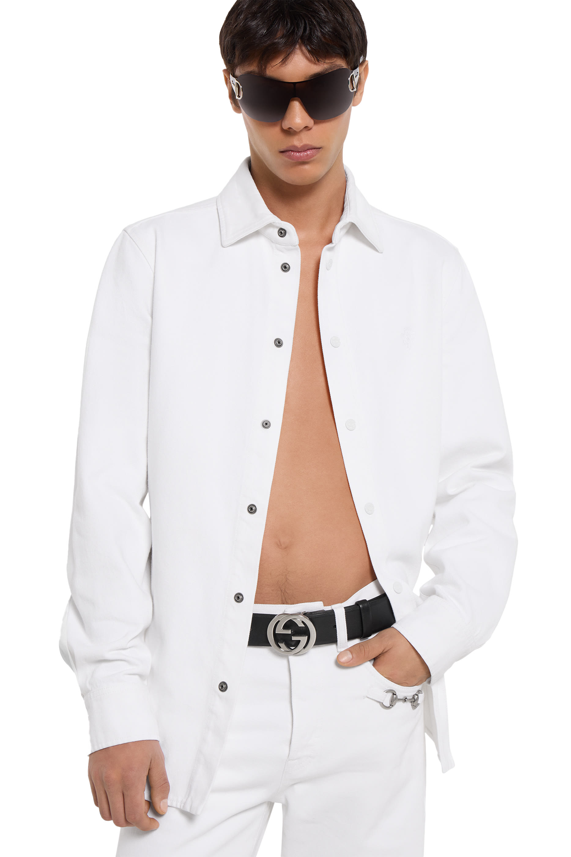 قميص قطن دنيم معتمد باهت