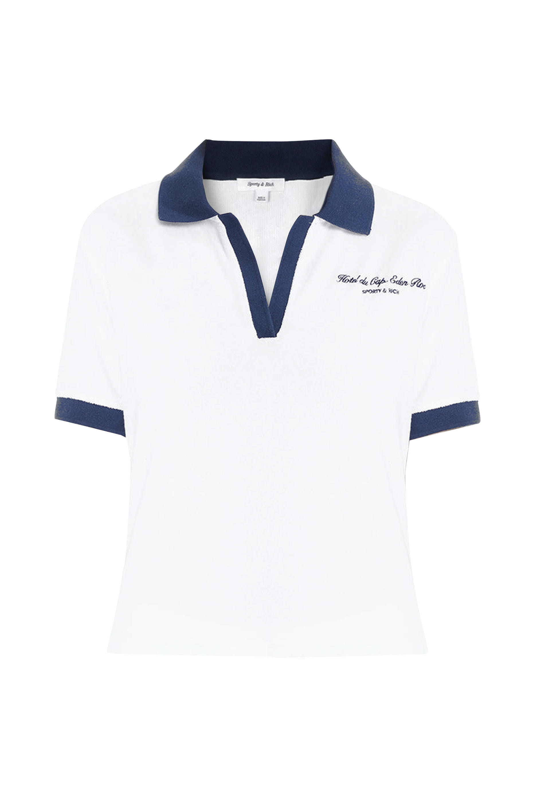 قميص بولو بطبعة هوتال دو كاب بخط يدوي تيري