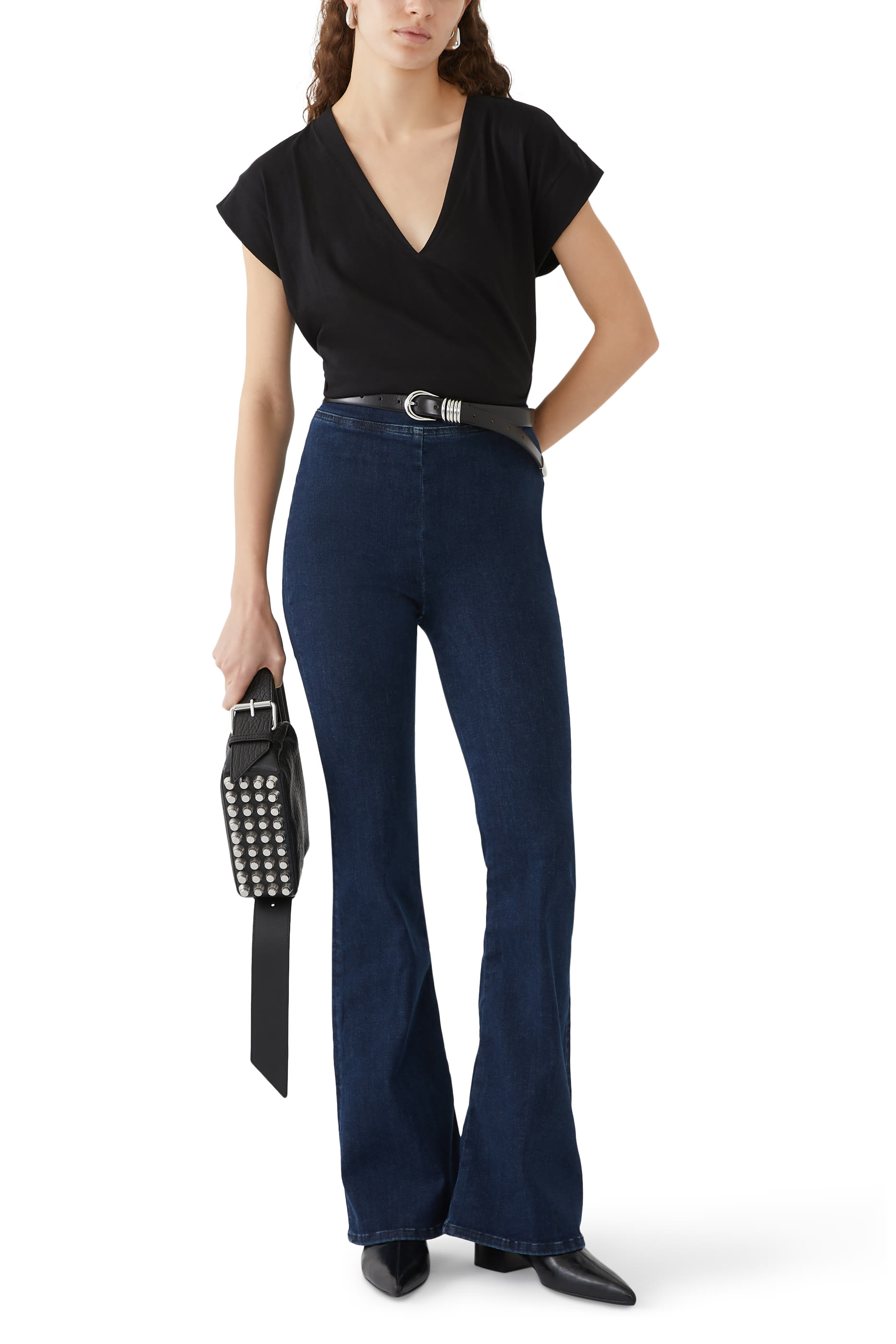 بنطال جينز جيتست بحافة واسعة