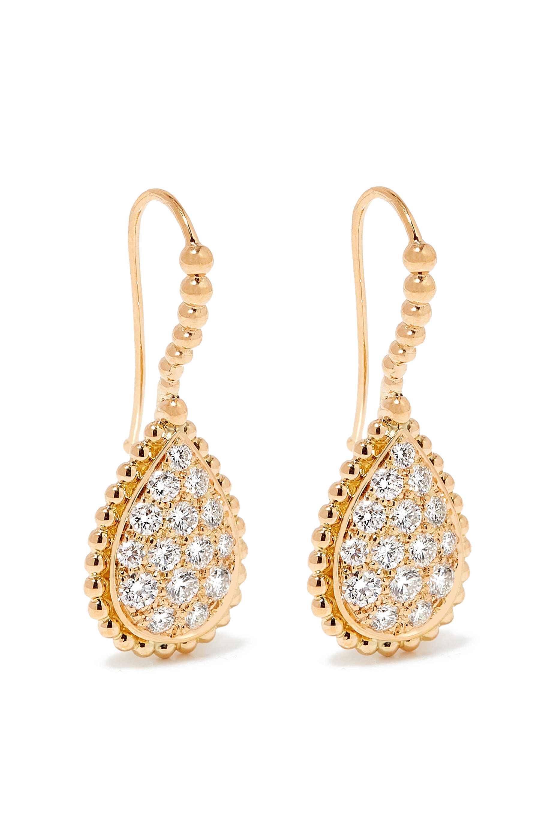 &nbsp;أقراط سيربنت بوهيم مرصعة بماس بافيه ذهب أصفر مقاس M