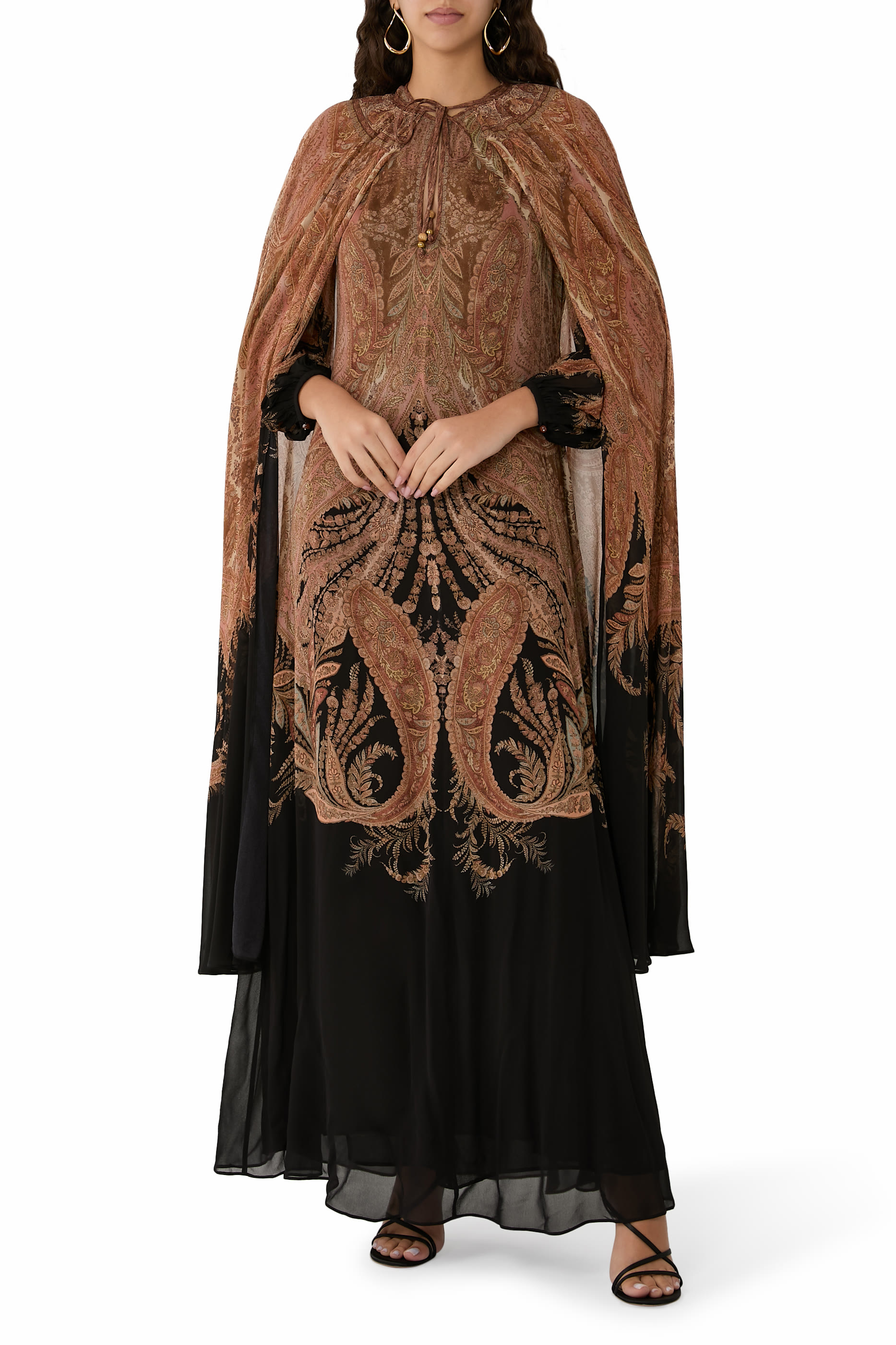 فستان هيبنوتيك طويل بكاب