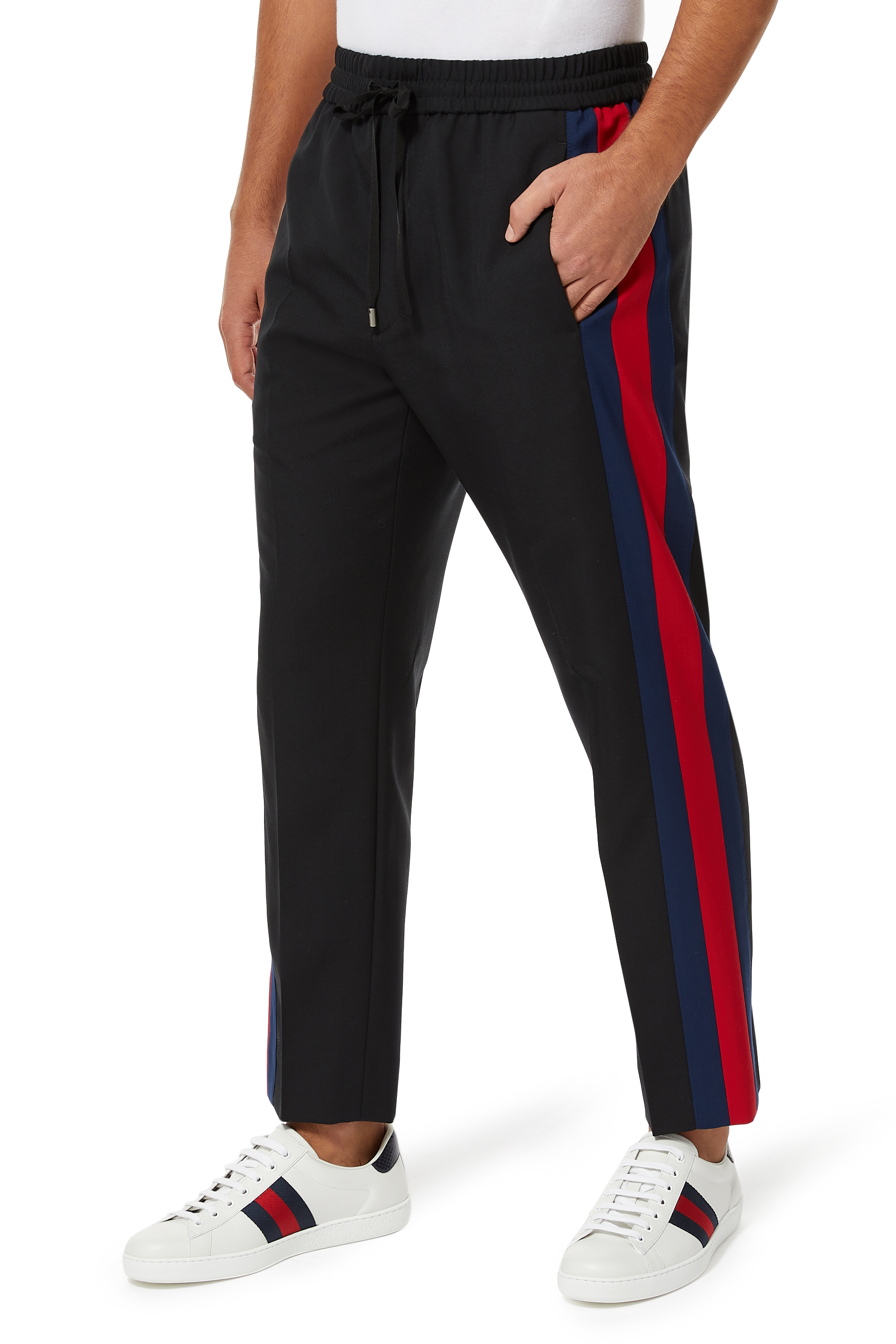 بنطال صوف بخطوط على الجانبين