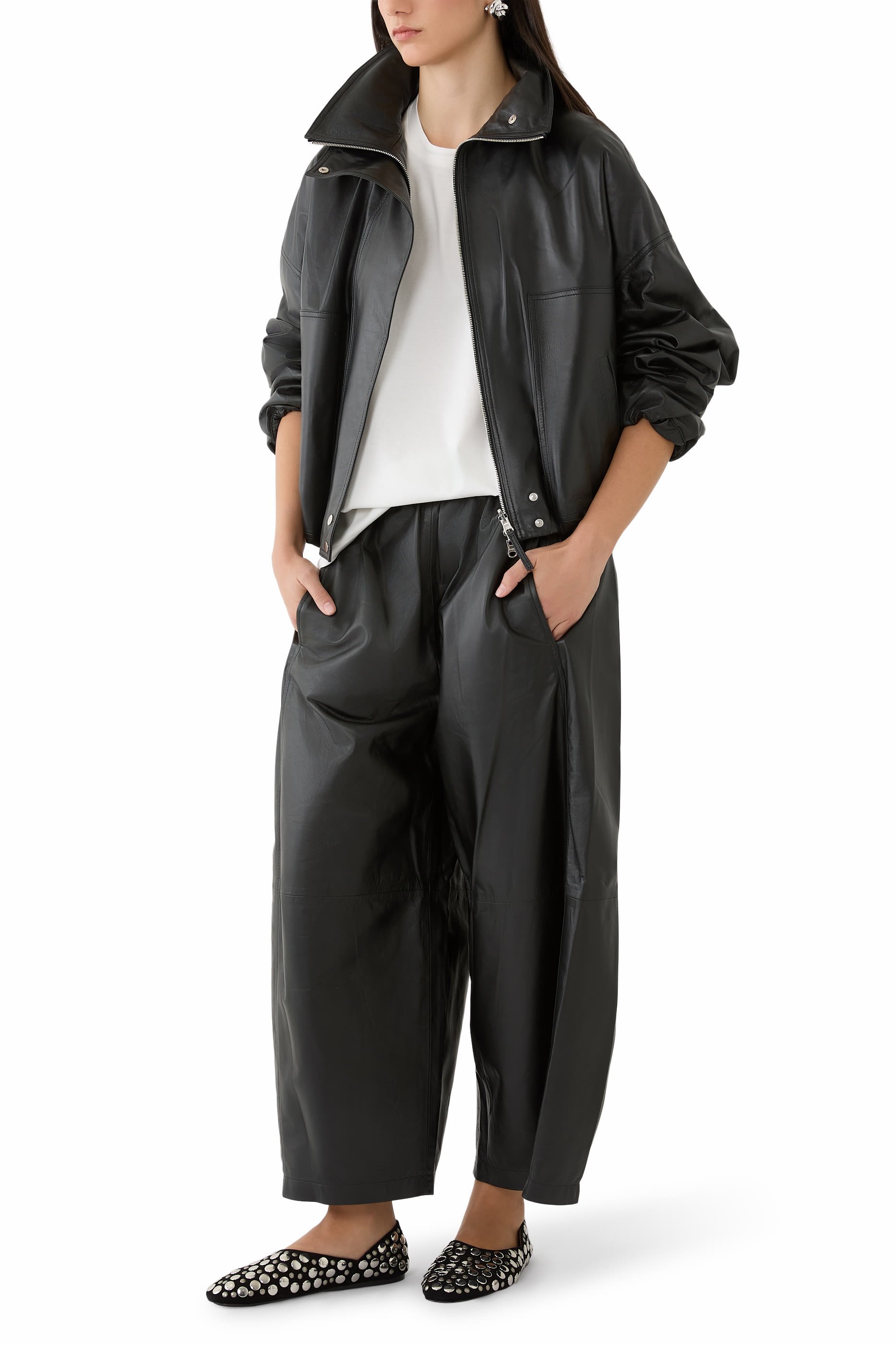 تيشيرت بقصة فضفاضة قطن وحرير