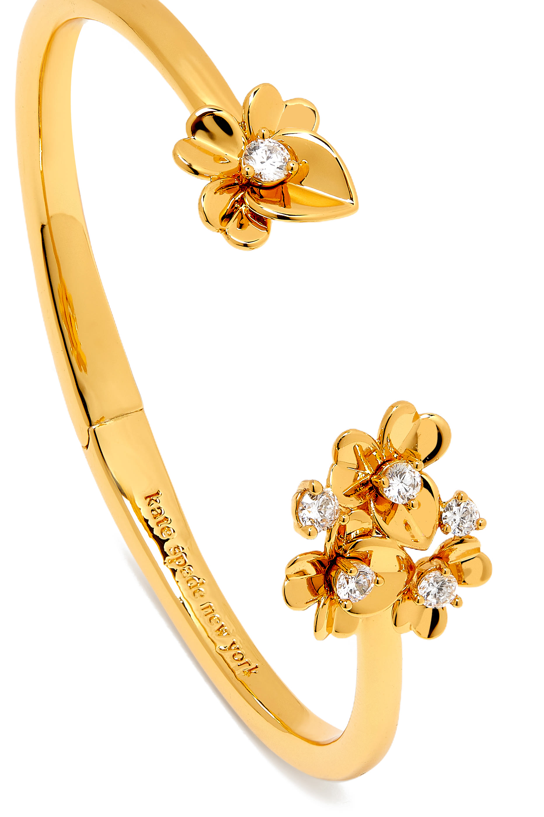 سوار بريشس بانسي مفتوح مرصع بأحجار زركونيا مكعبة، معدن مطلي