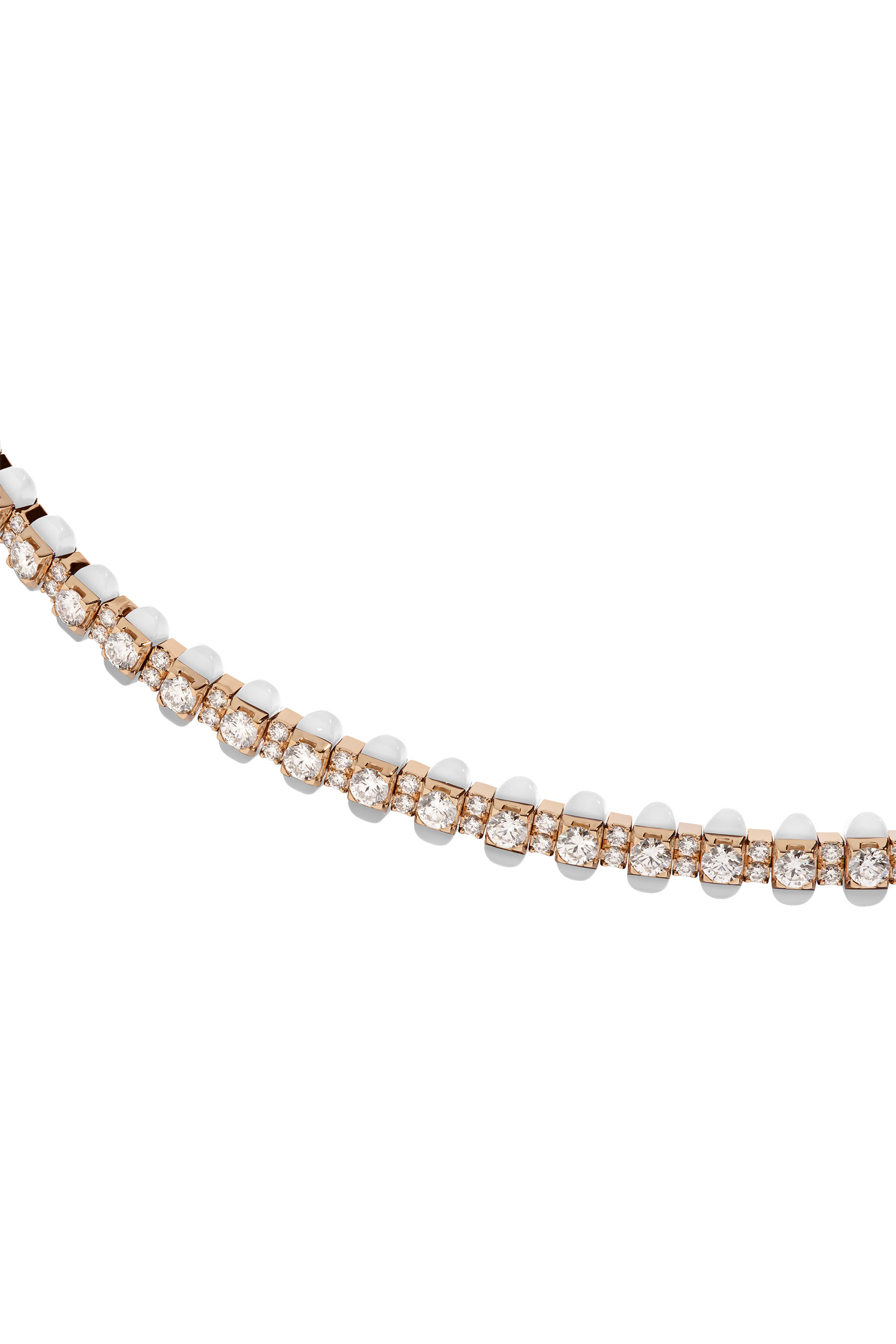 سوار تنس تيب-توب مرصع بالماس والعقيق الأبيض