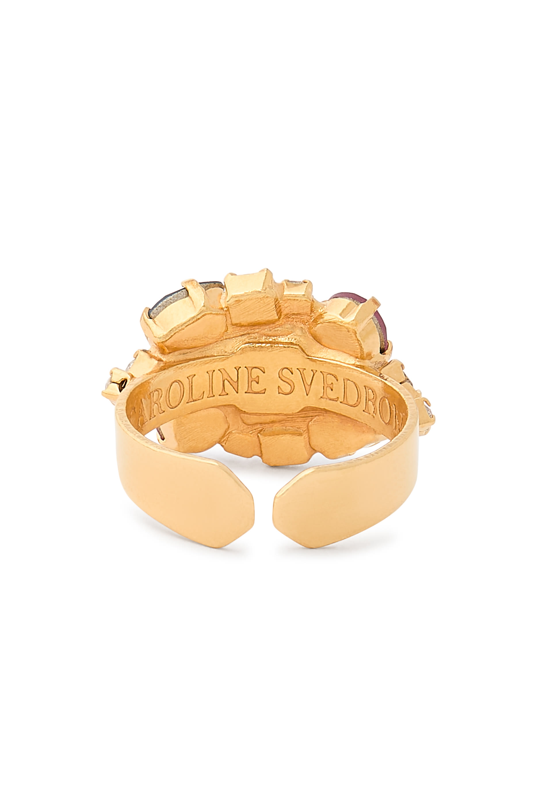 خاتم مولي مرصع بكريستال، طلاء ذهب عيار 18