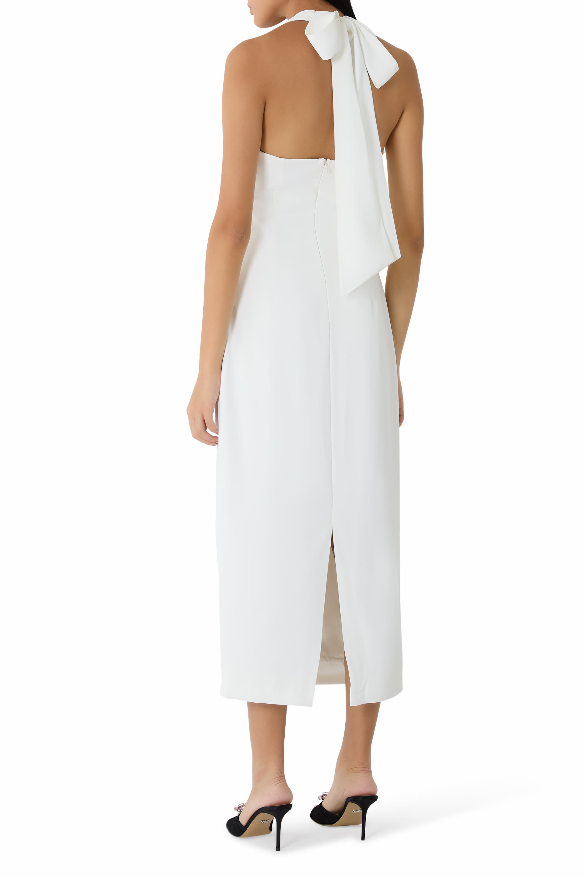 فستان التميت ميوز متوسط الطول بياقة V