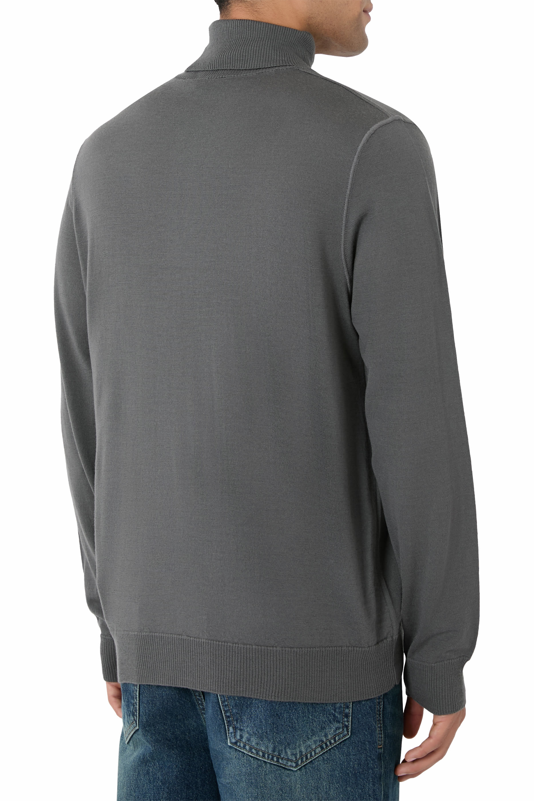 Turtleneck Jumper with Ribbed Trims