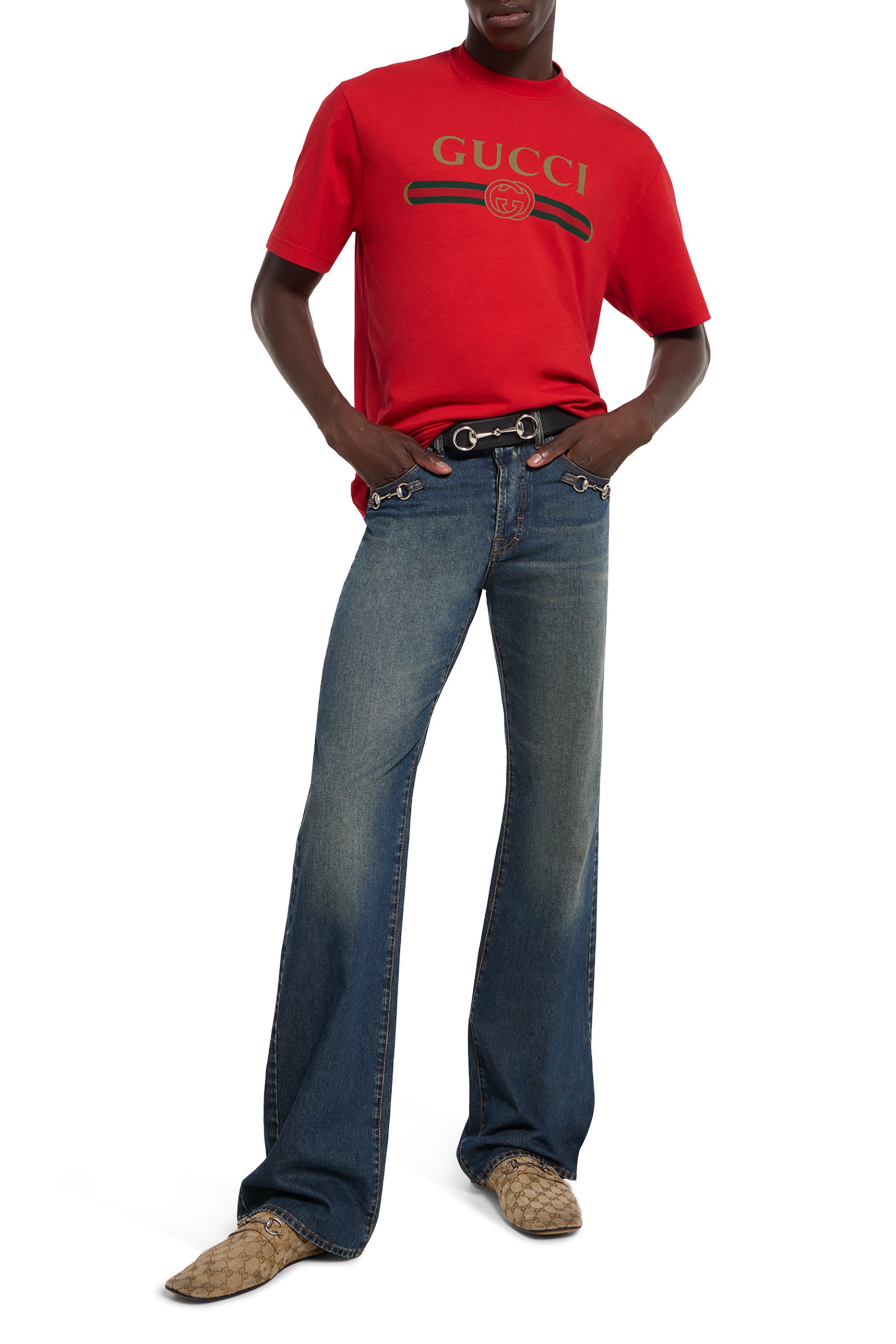 تيشيرت مزين بطبعة حرير مختلط جيرسيه