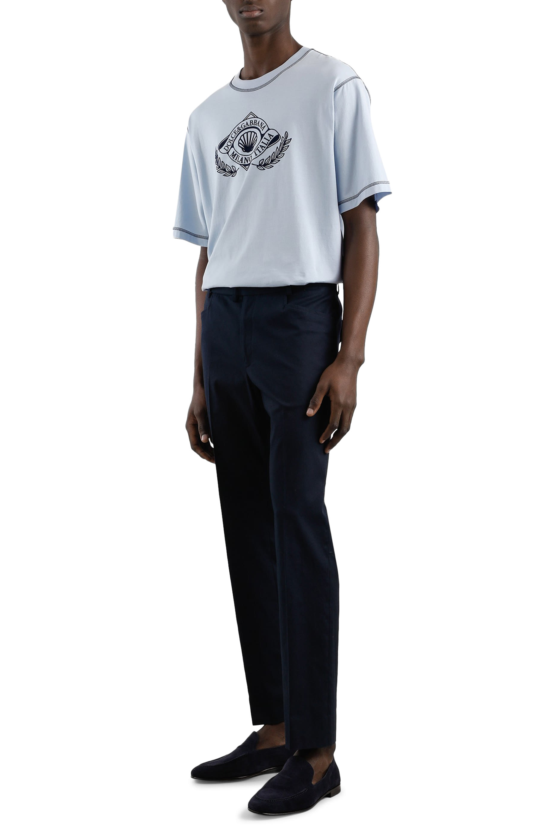 تيشيرت بطبعة حرفي شعار الماركة قطن