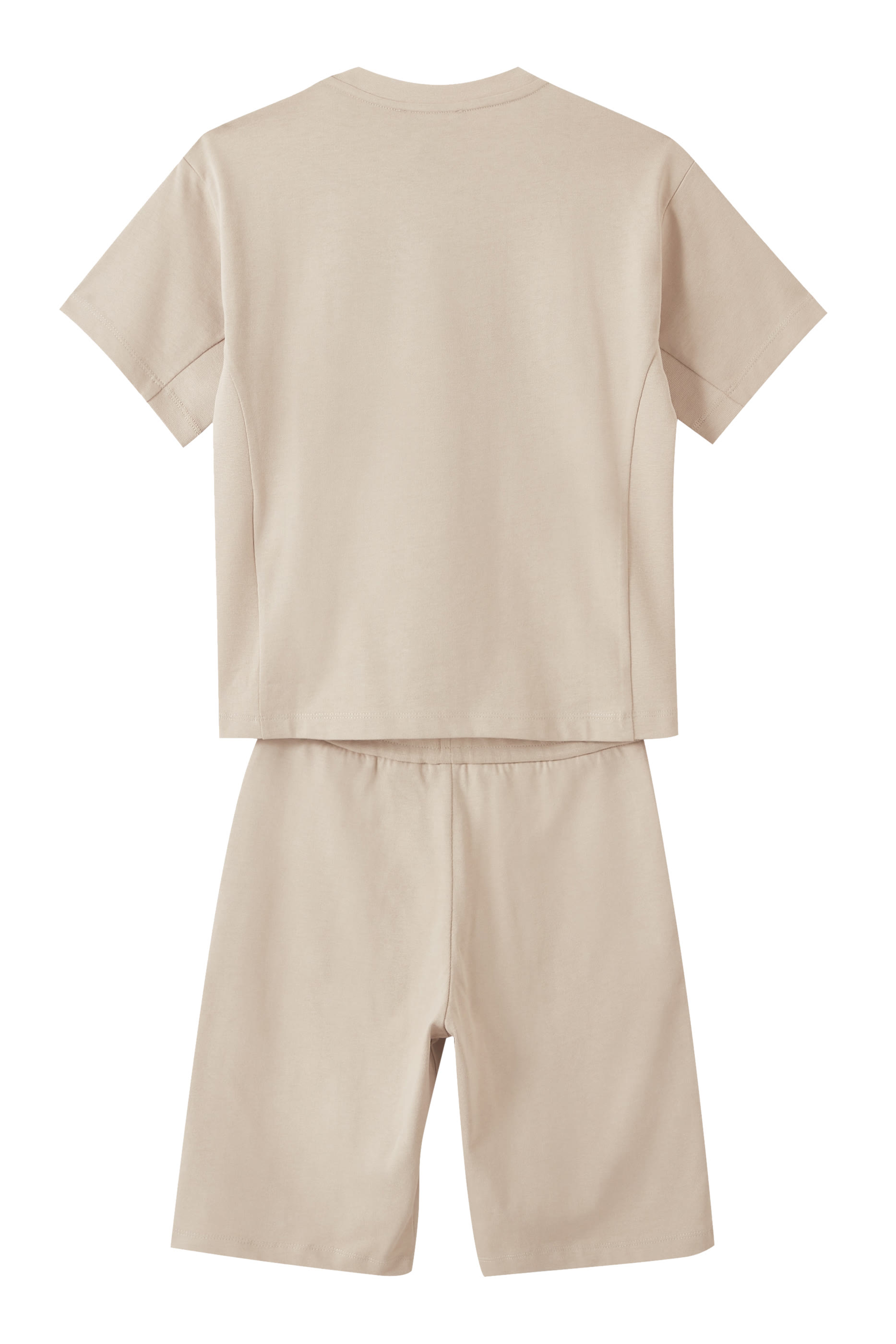 طقم شورت وتيشيرت برقعة شعار الماركة للأطفال