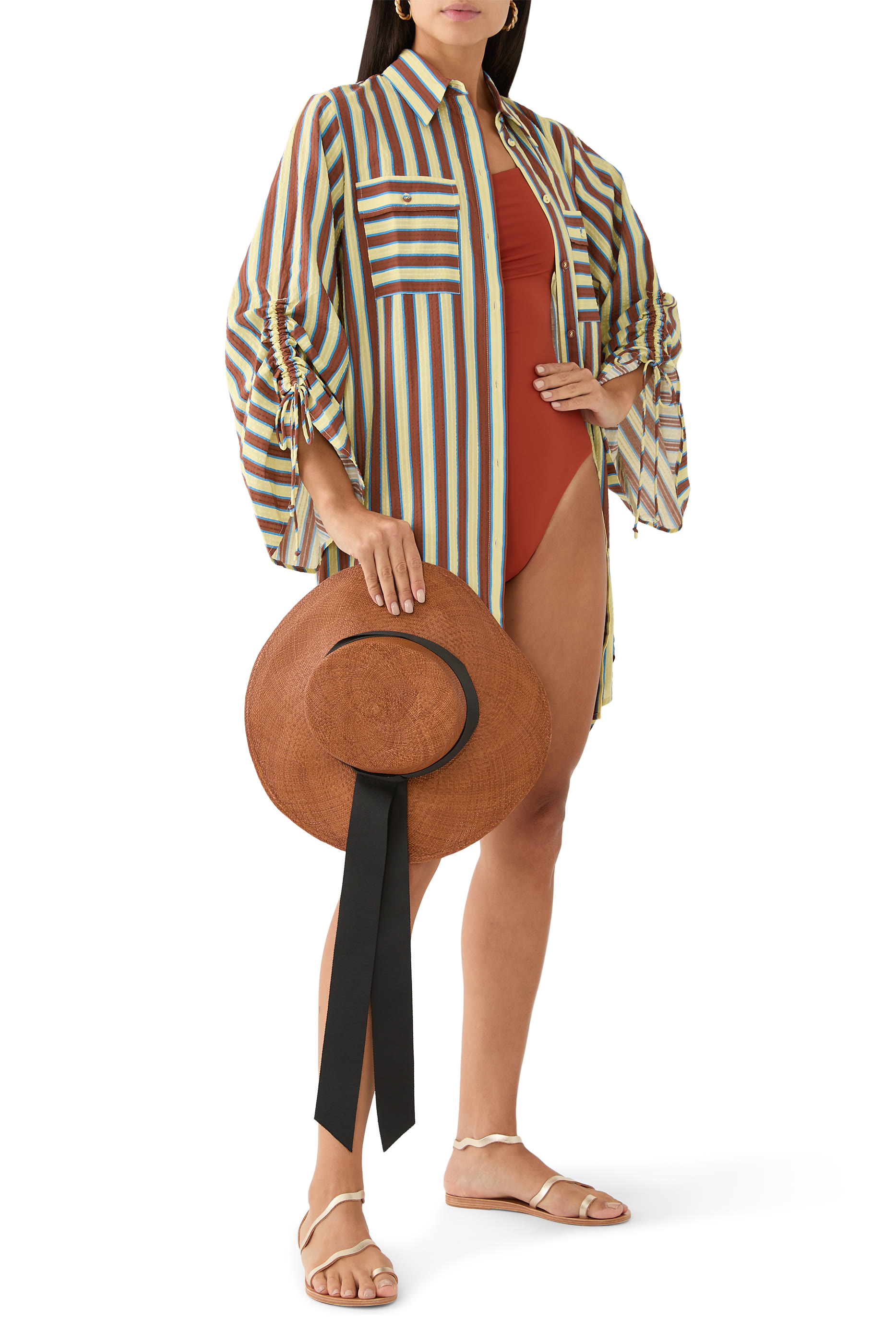 قميص تامسين بكشكش للشاطئ