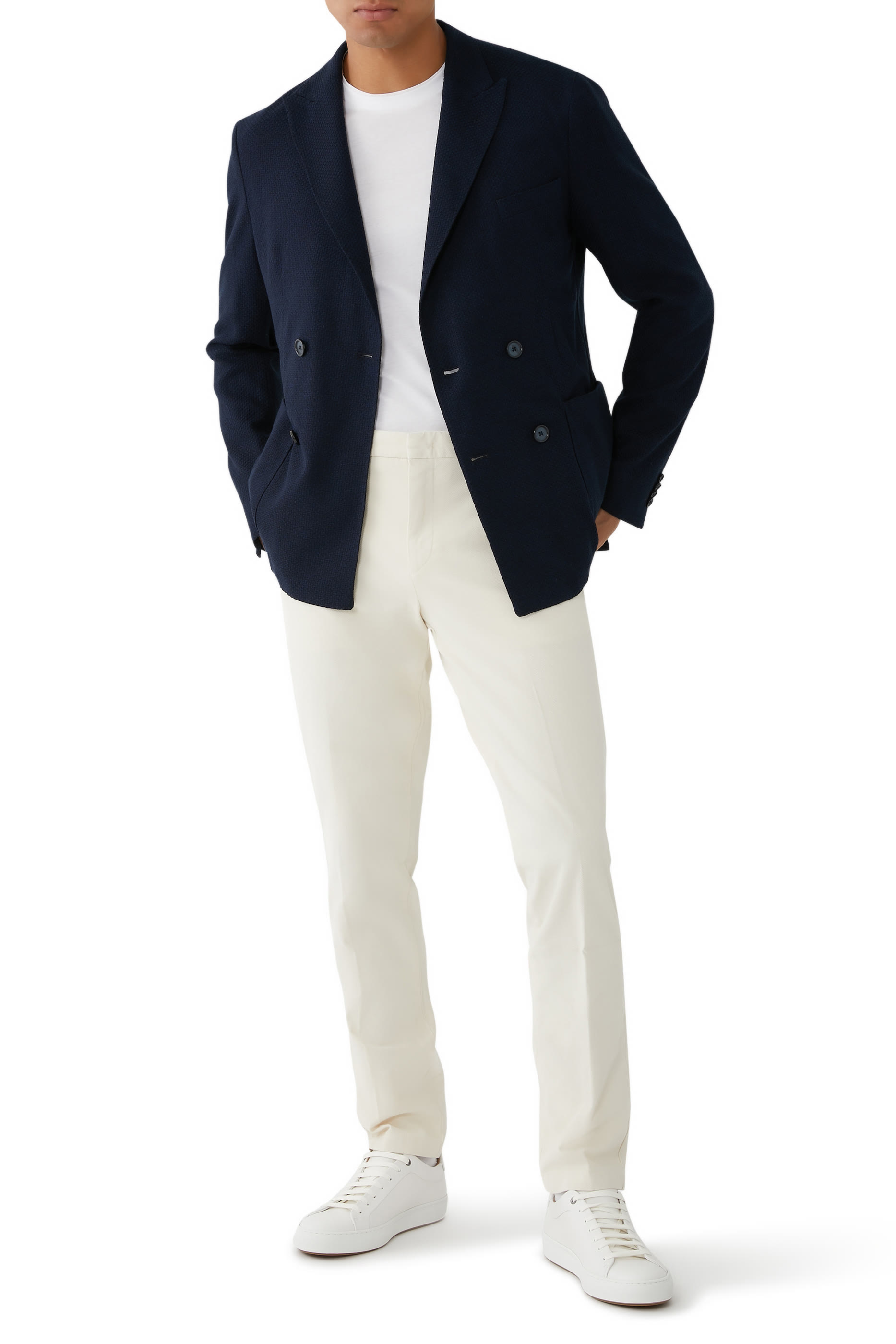 جاكيت بقصة سليم قطن بنقشة دقيقة