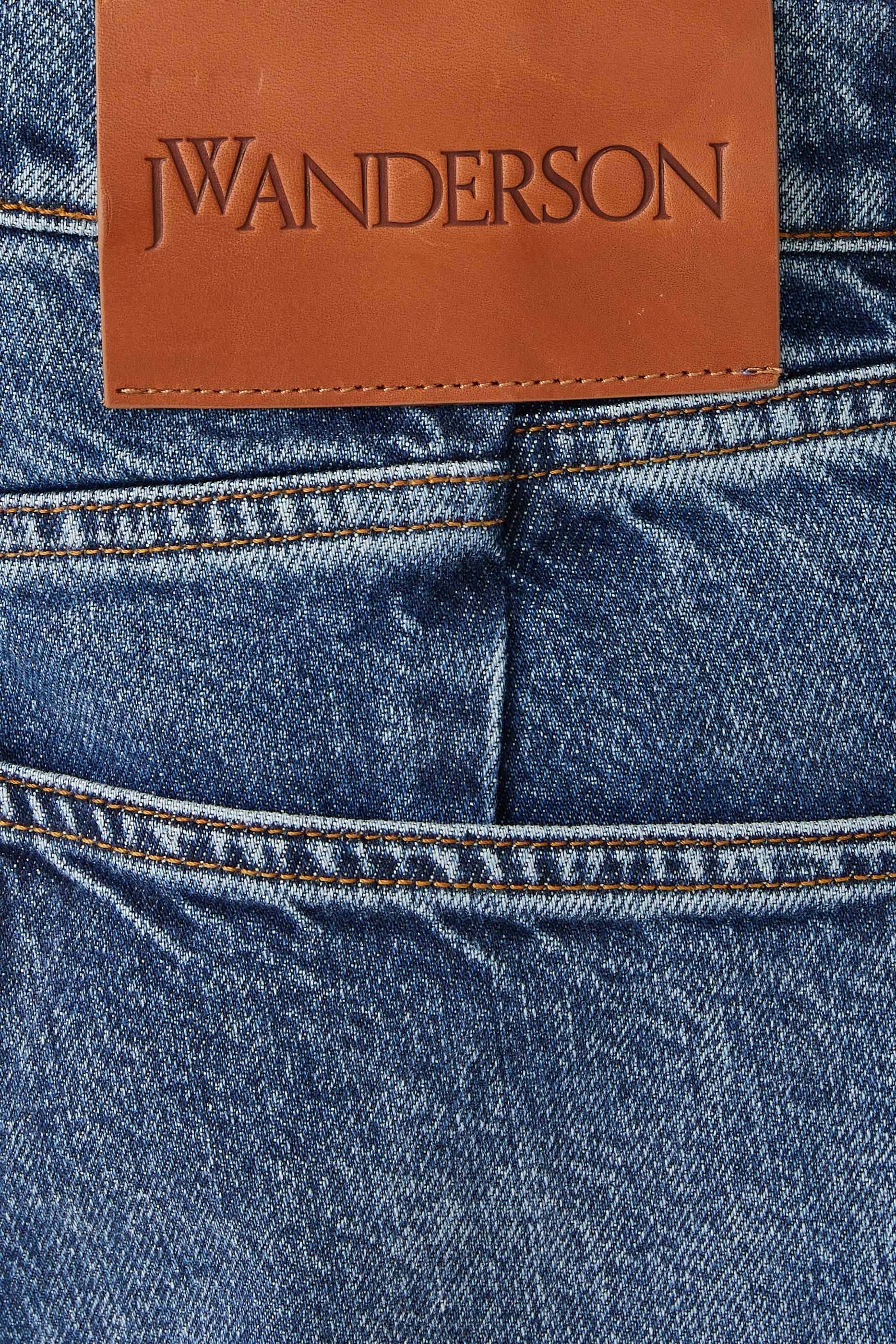 بنطال دنيم قصير بقصة ساق مستقيمة