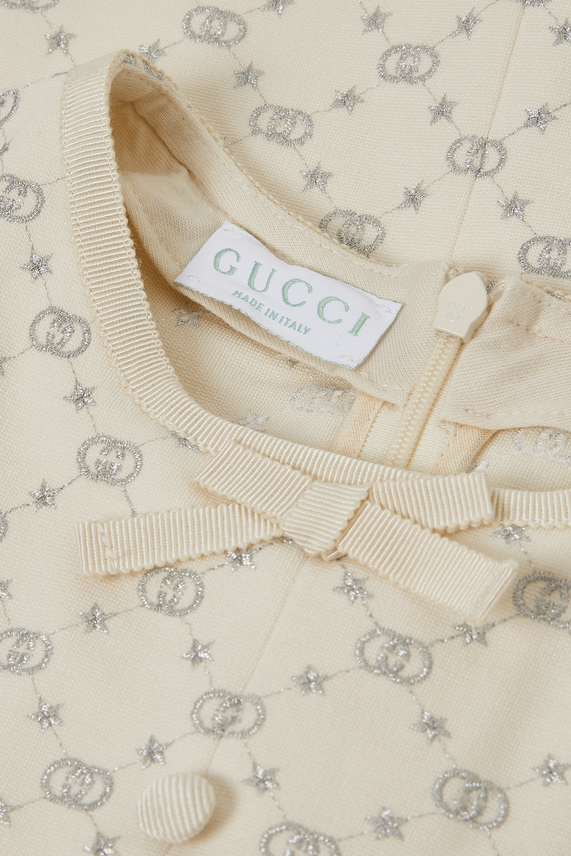 فستان بنقشة حرفي شعار الماركة قطن للأطفال