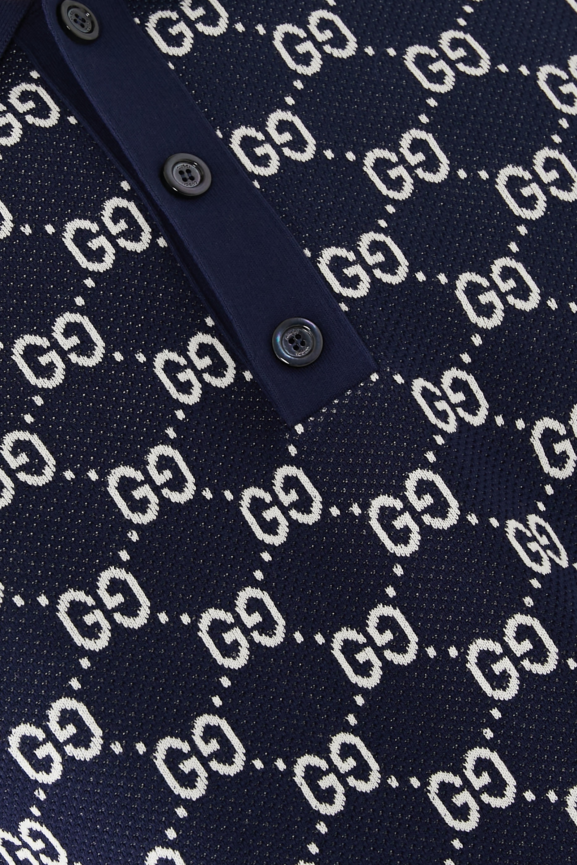 قميص بولو مزين بنقشة حرفي شعار الماركة جاكار قطن