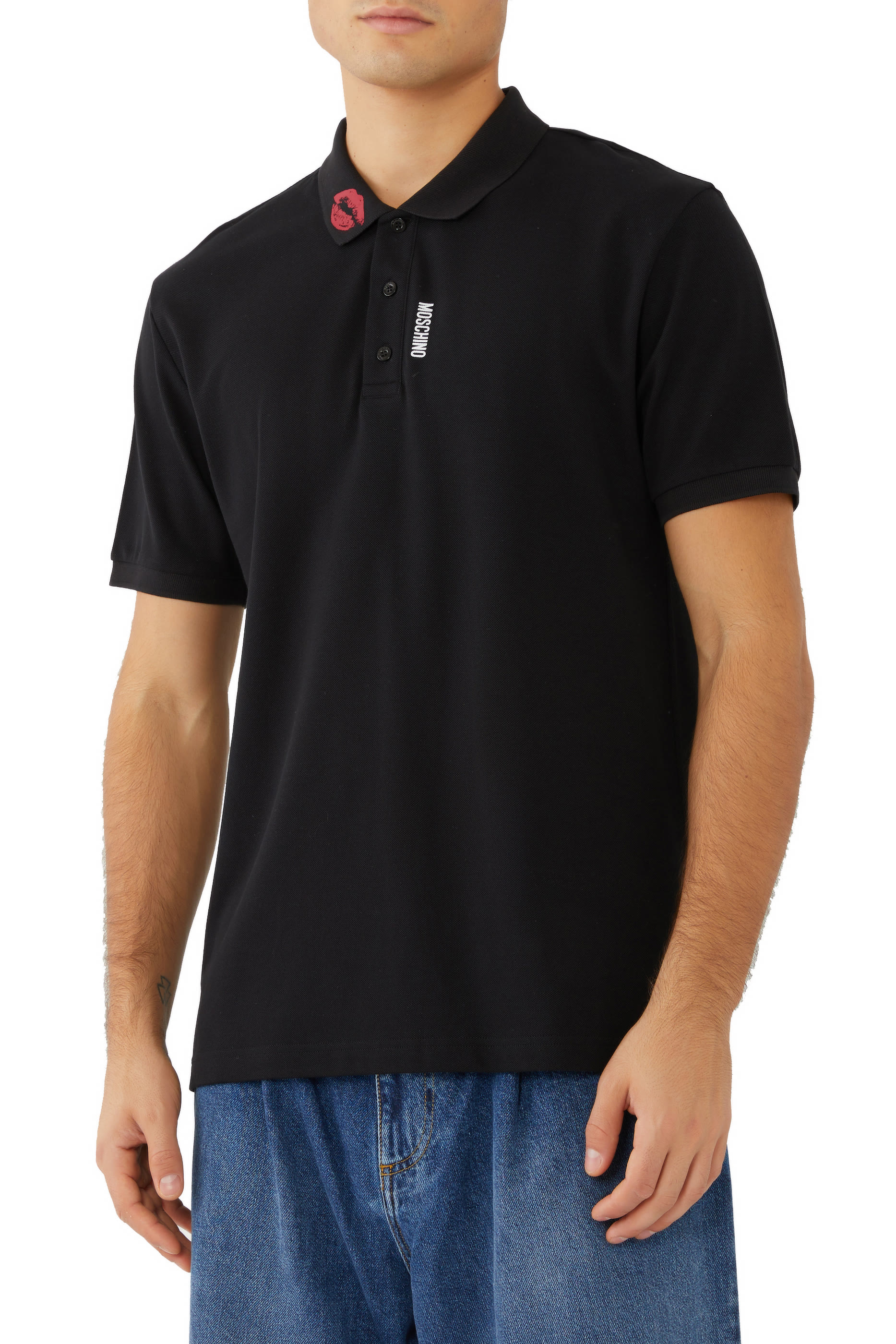 قميص بولو كلاسيكي بنقشة غرافيك بيكيه