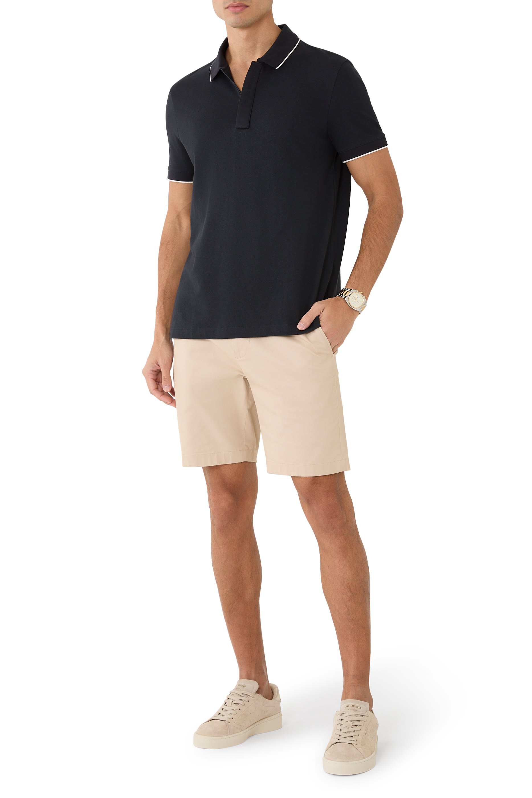  Slim Fit Polo with Button Insert