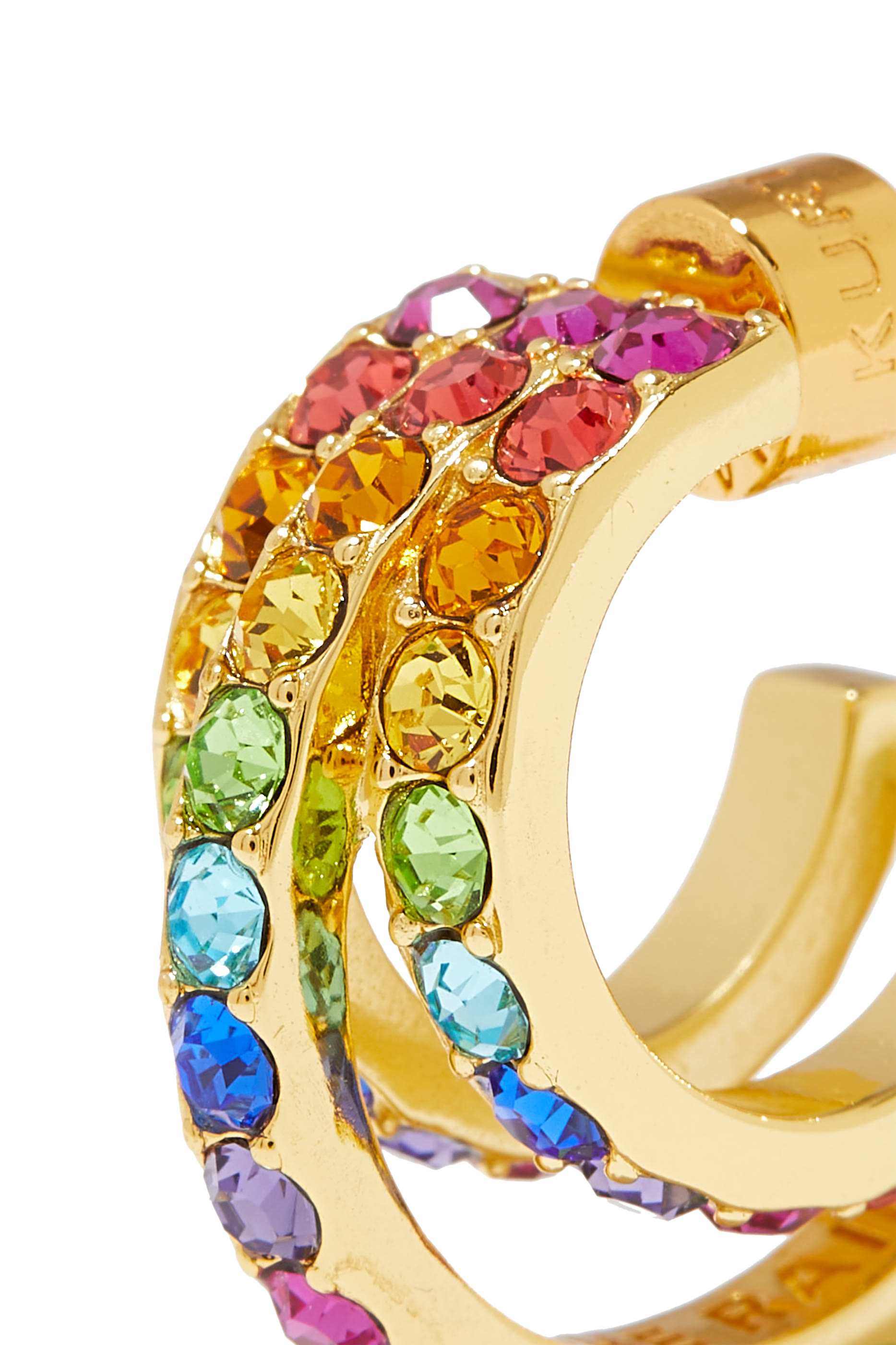 أقراط بتصميم ثلاث دوائر مرصعة بالكريستال