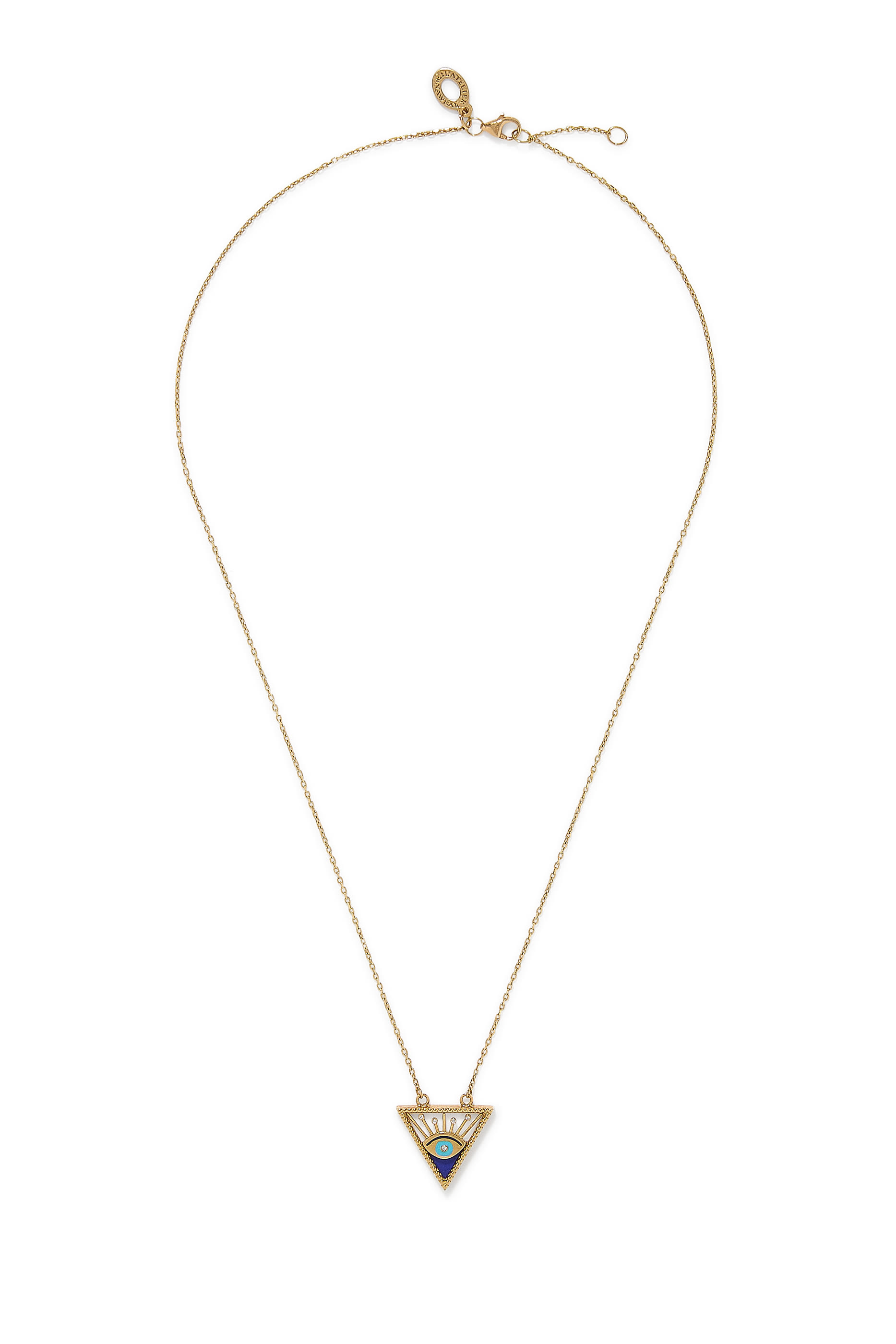 قلادة بدلاية بتصميم مثلث مرصعة بالماس، ذهب أصفر عيار 18