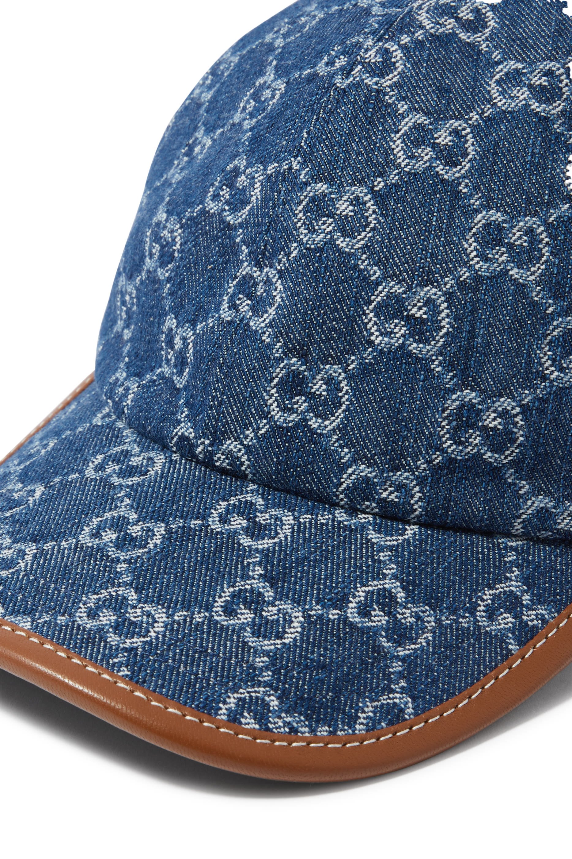 كاب بيسبول دنيم بنقشة حرفي شعار الماركة