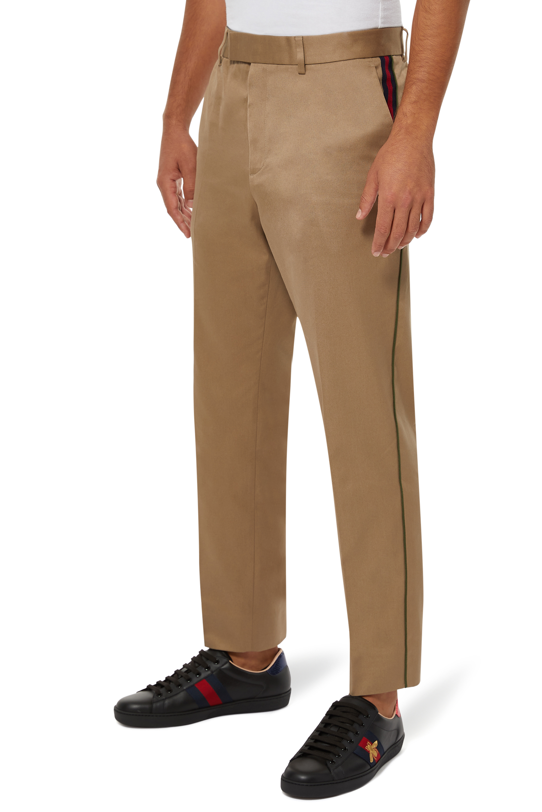 بنطال قطن بتصميم من الستينيات بشريط ويب