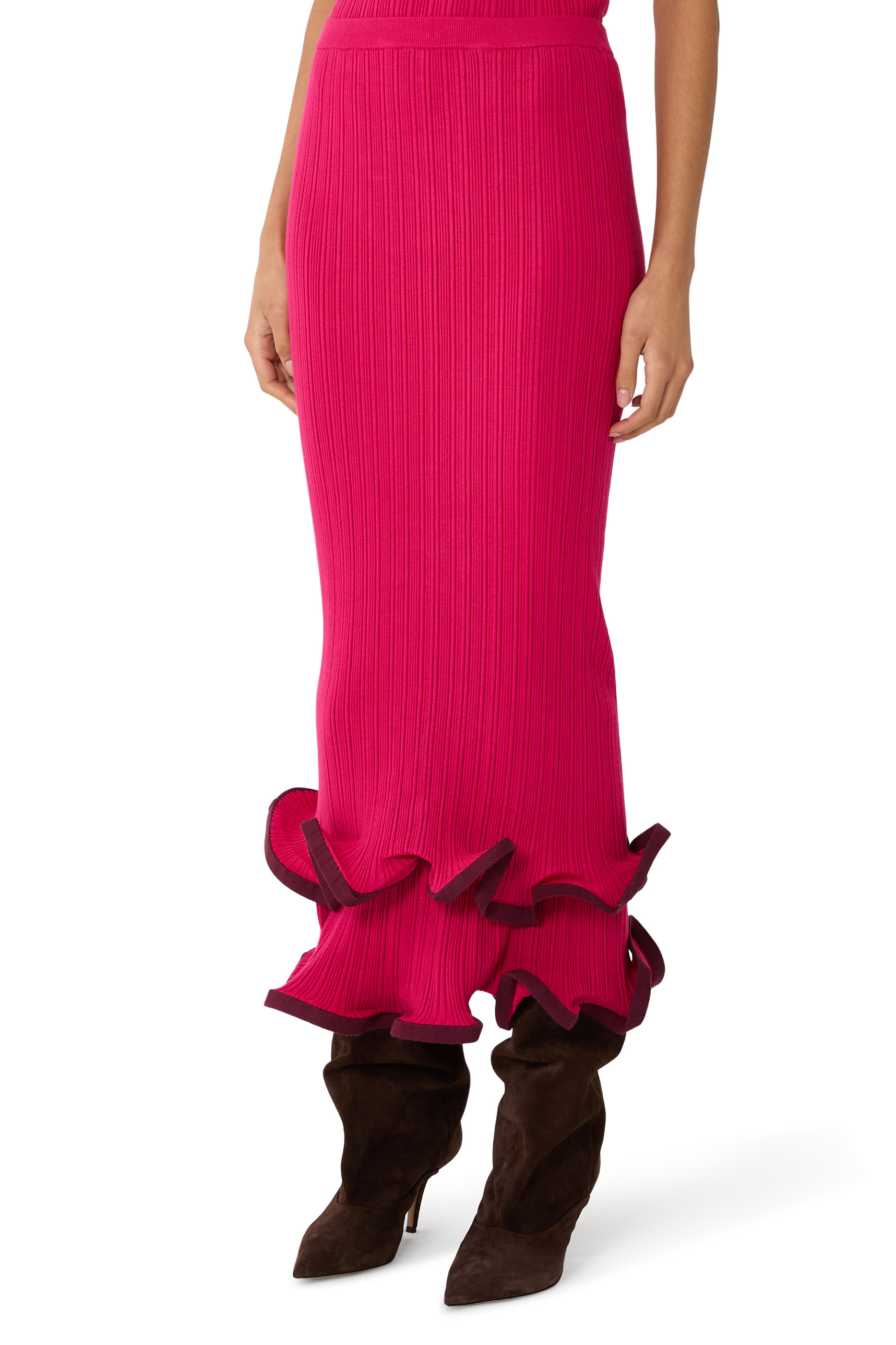 تنورة ميلي متوسطة الطول بكشكش