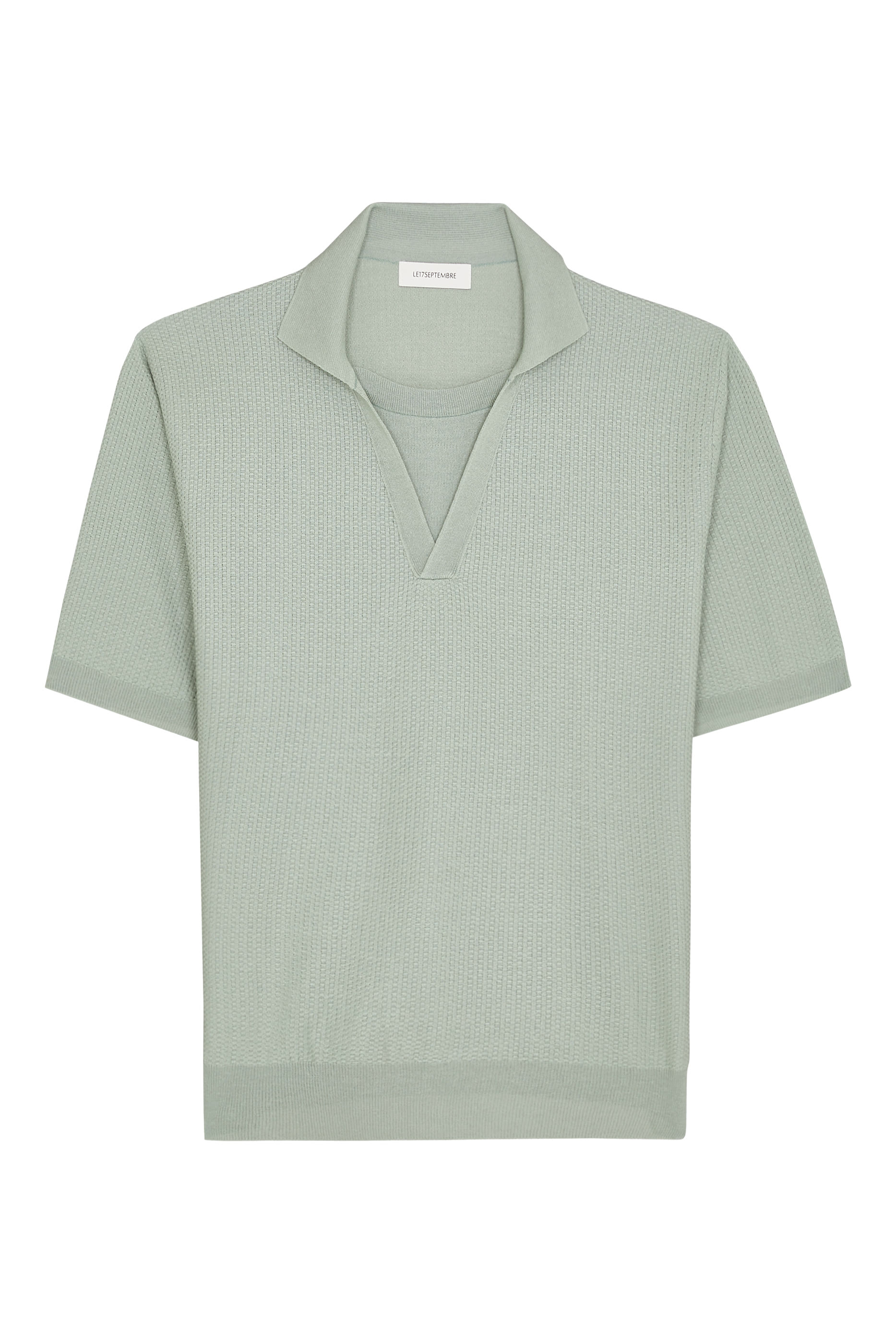 قميص بولو منسوج بياقة بطبقة داخلية