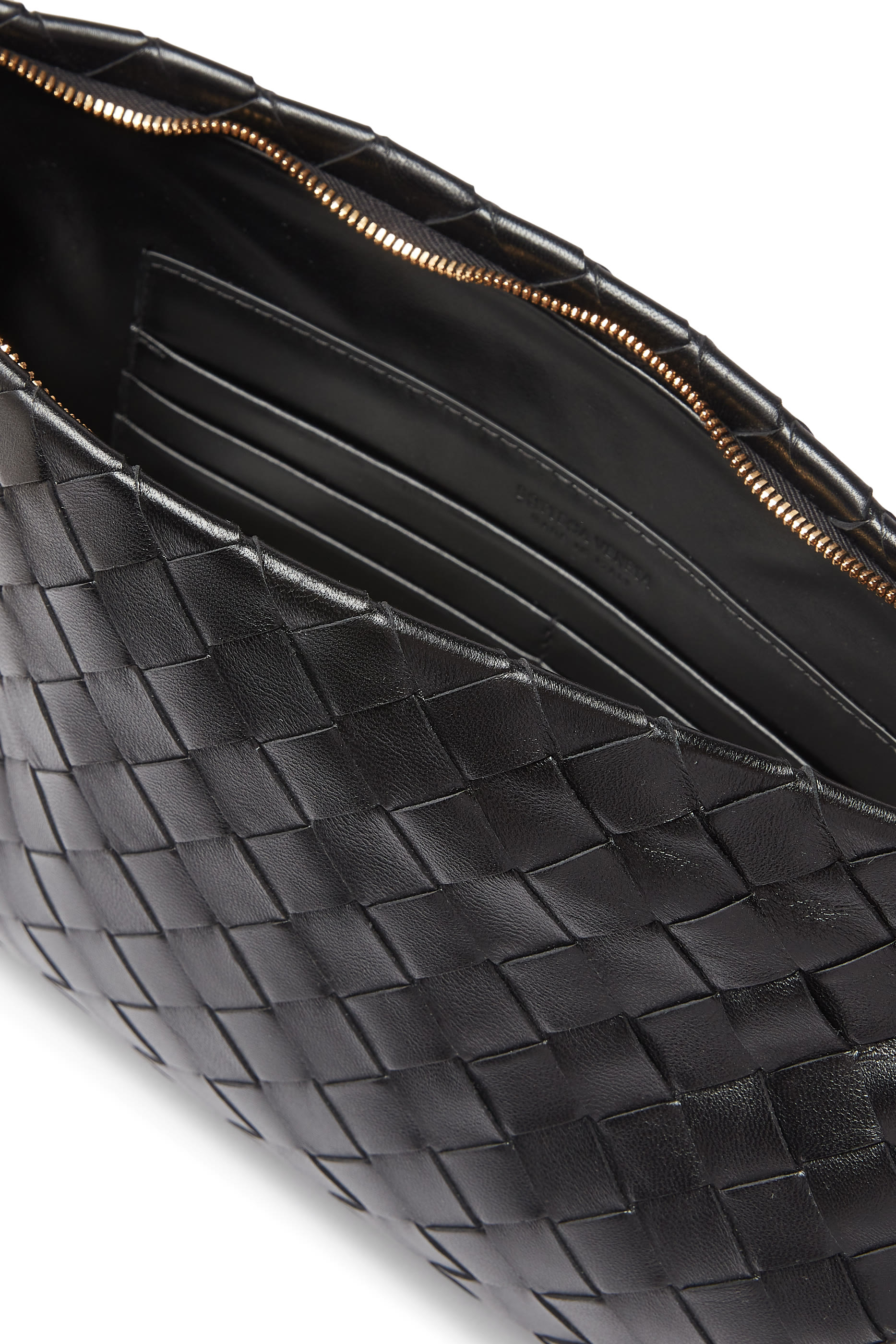 حقيبة متوسطة بتصميم مجدول جلد