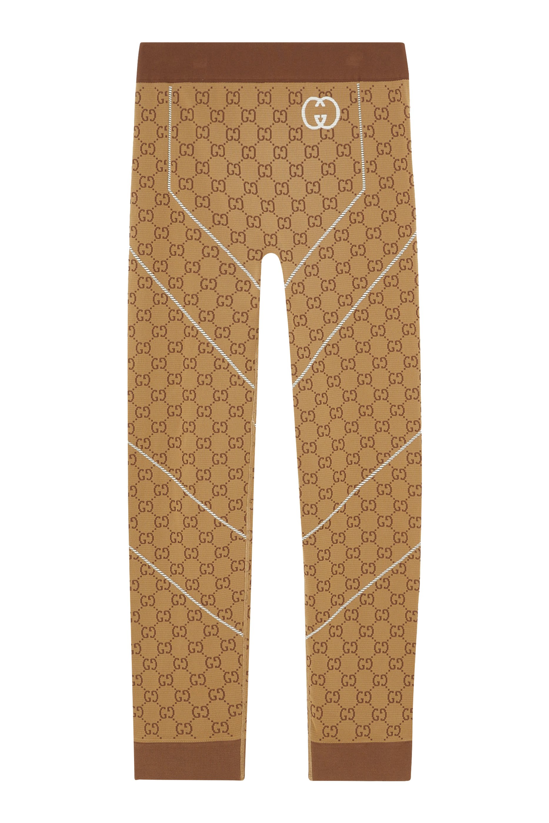 بنطال لغينغز بنقشة حرفي شعار الماركة جاكار جرسيه