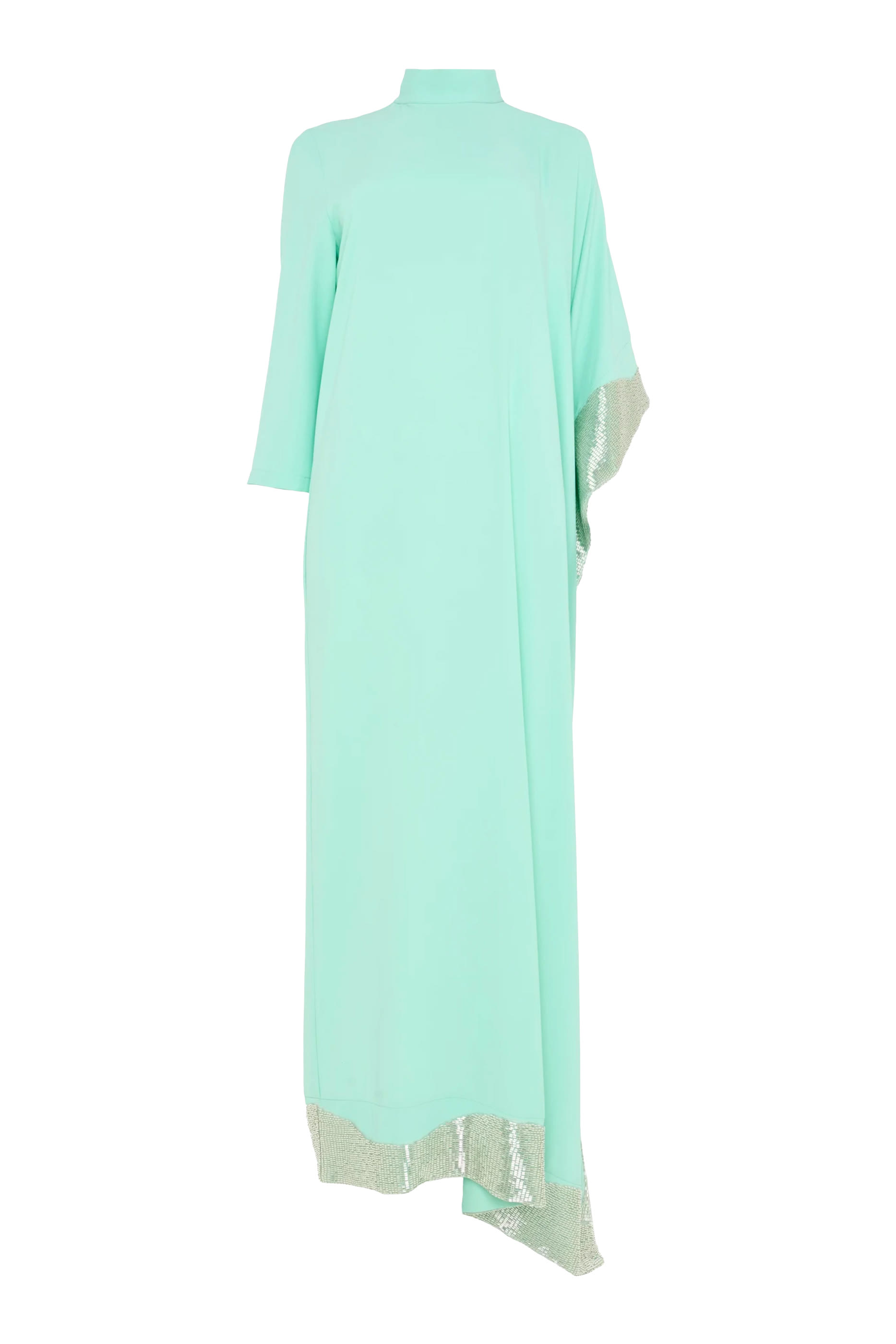 قفطان بتصميم غير متماثل بتطريزات