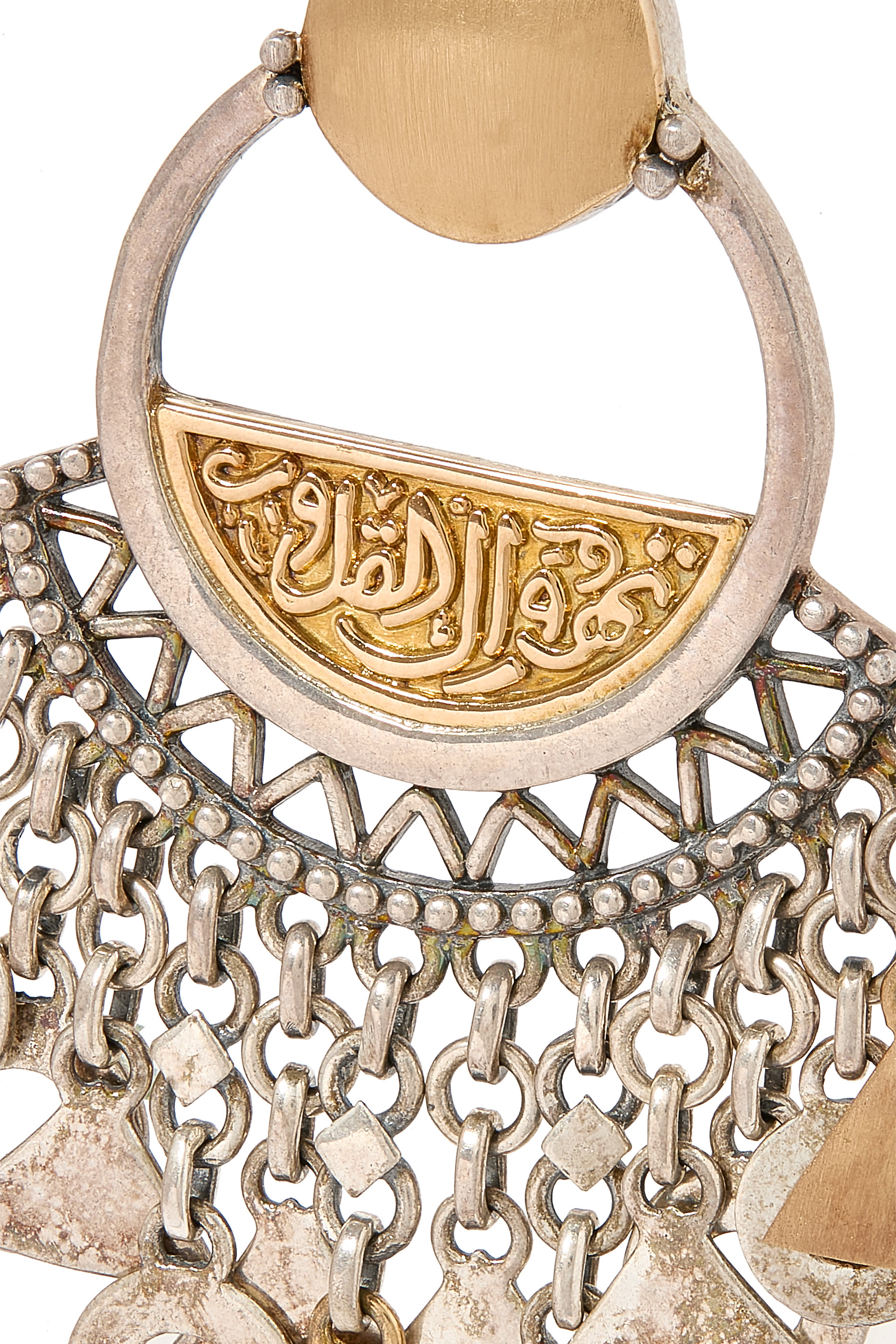 Turrah Brown Zircon Fallahy Single Chandelier Single Earring, 18k Yellow Gold & Sterling Silver