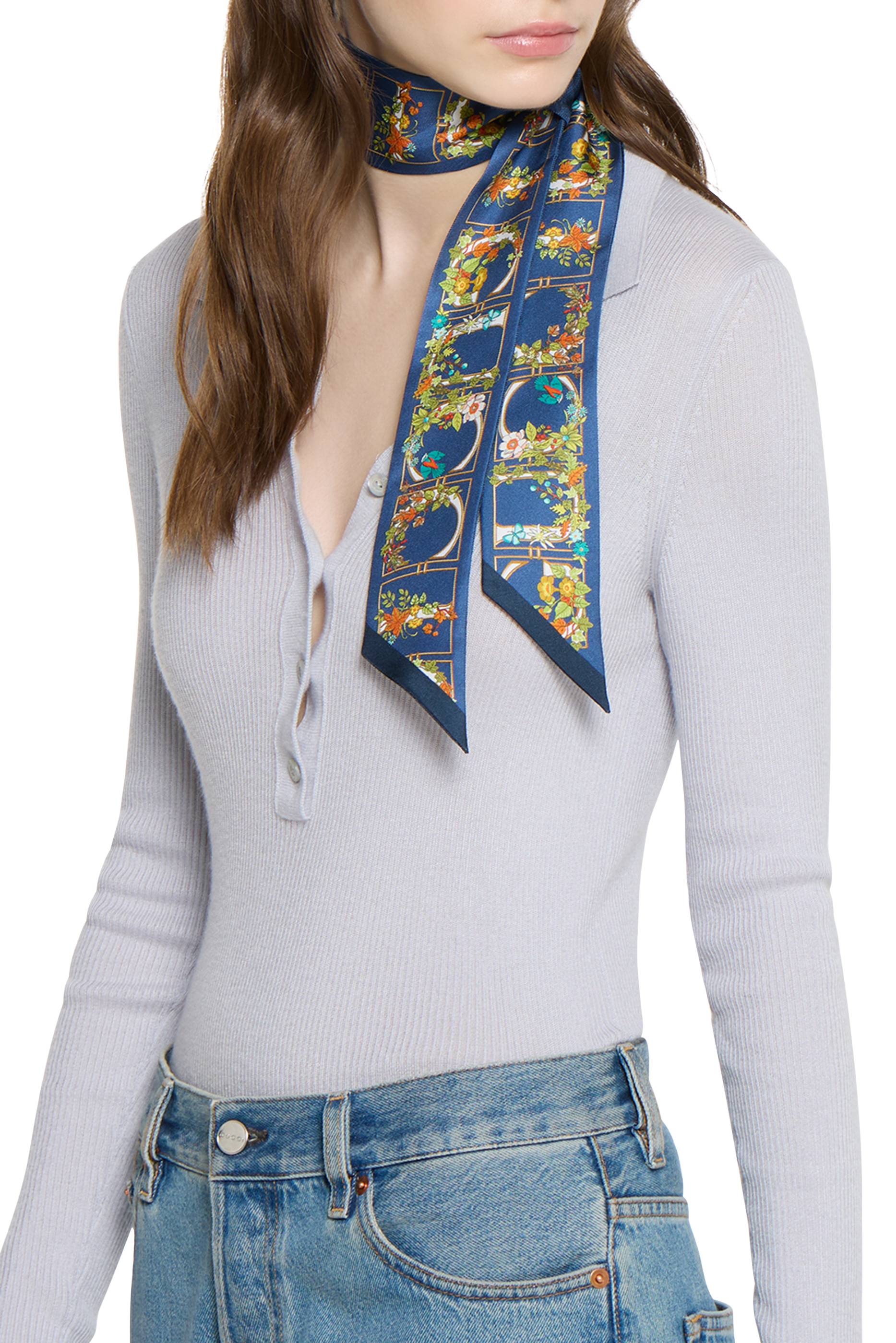 وشاح ريبون بطبعات حرير تويل